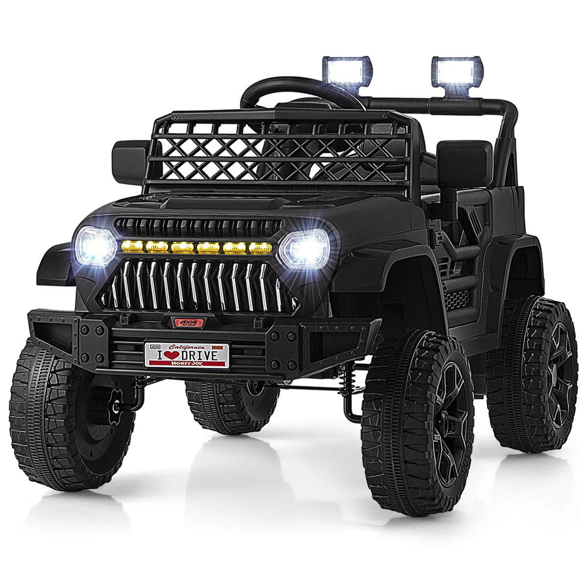 SUGIFT 12V Kids Ride-On Truck Car with Dual Motors Parental Remote and Music Player 66-lb Capacity Ages 3+ Black