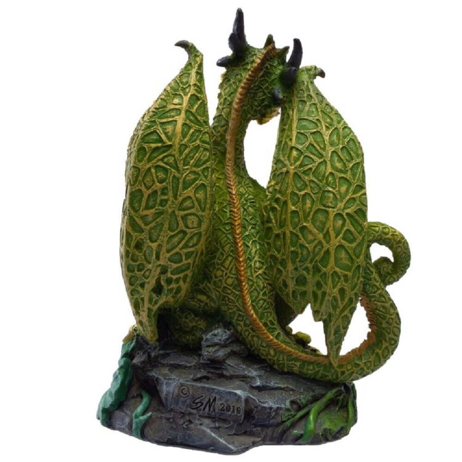 Pacific Giftware Cantaloupe Dragon Resin Figurine by Stanley Morrison 4.75 inch