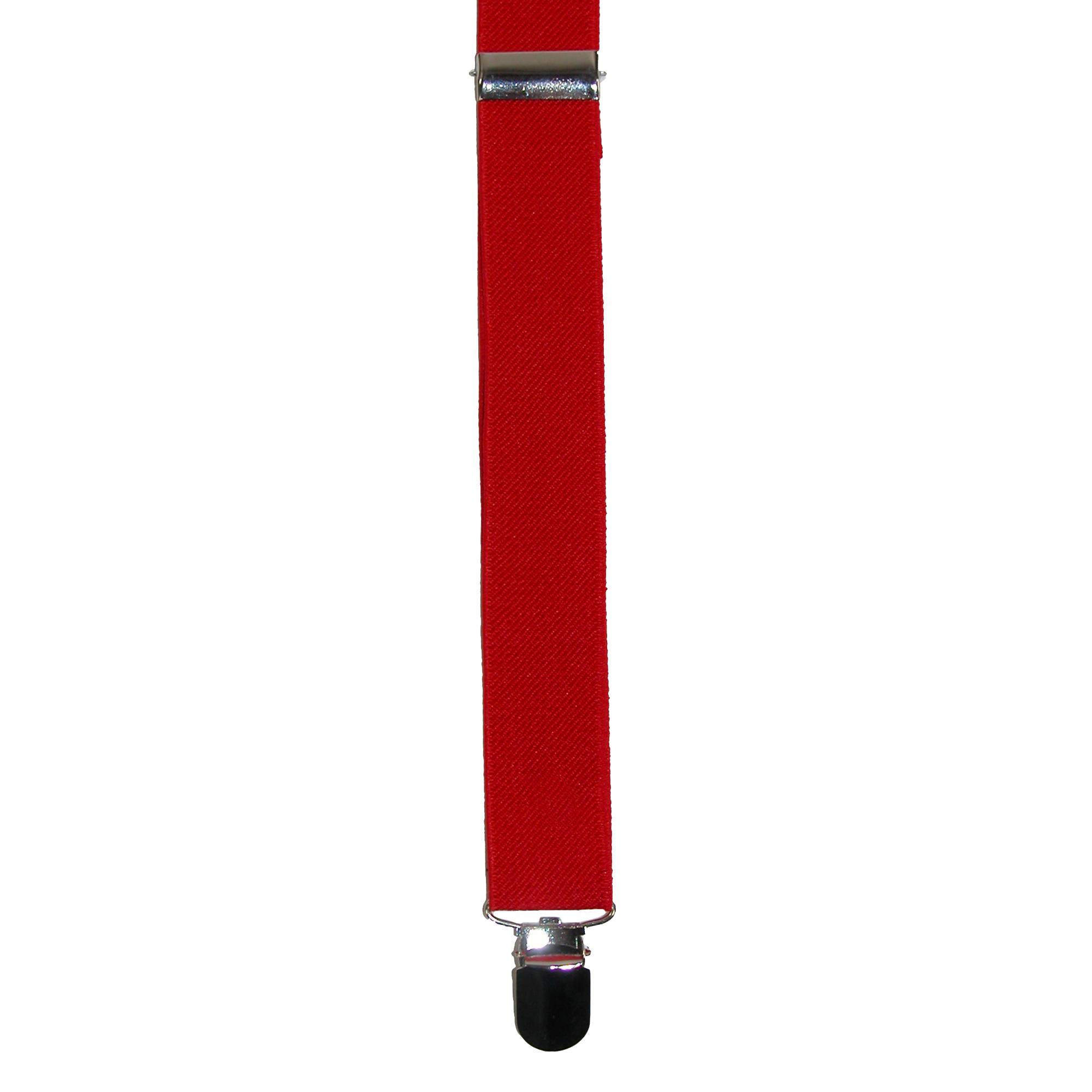 CTM Elastic Solid Red Clip-End Suspender