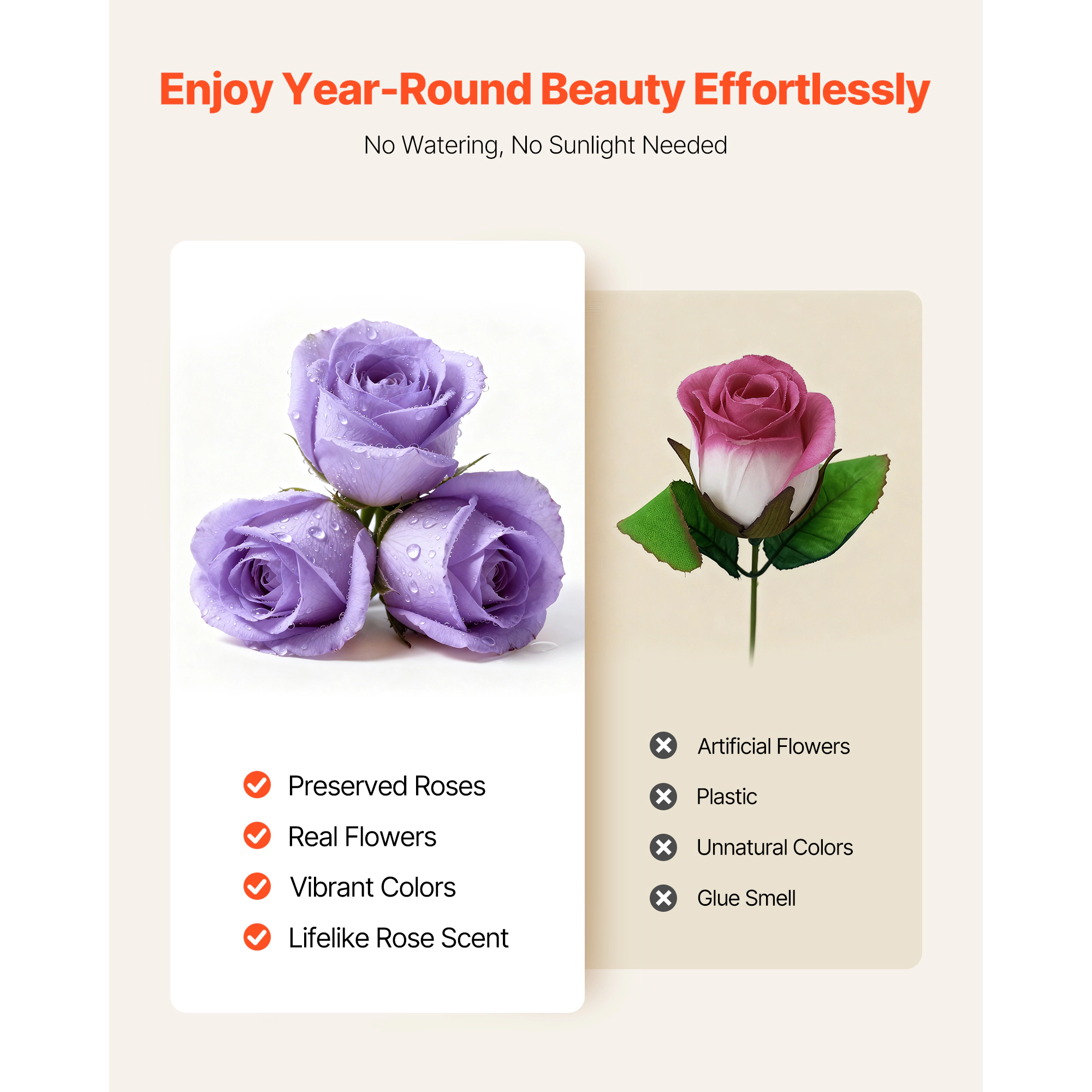HONGGE Forever Flowers, Preserved Roses a Box