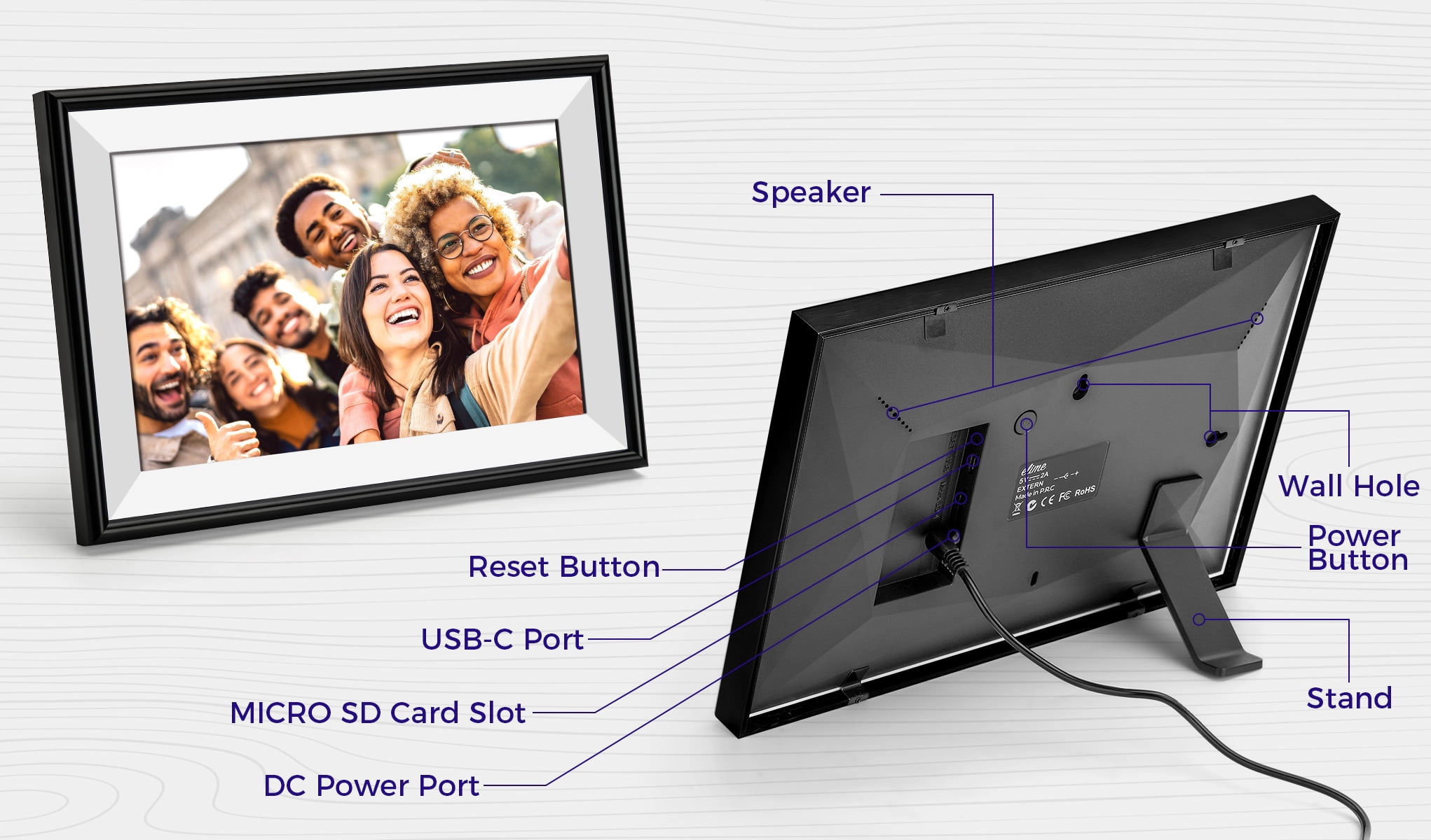 ELIME 10.1 Inch Wi-Fi Digital Picture Frame