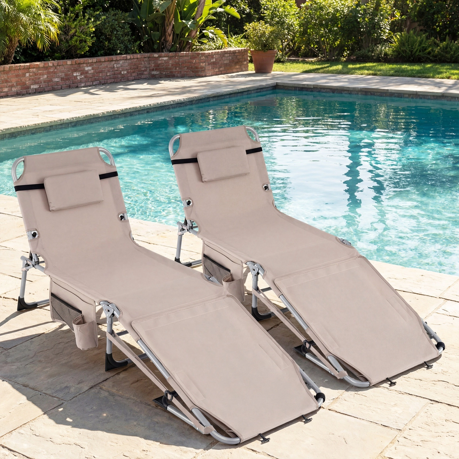 Portable Sunbathing Chair with Face Hole and Arm Openings Folding Beach Lounge Chair Sand