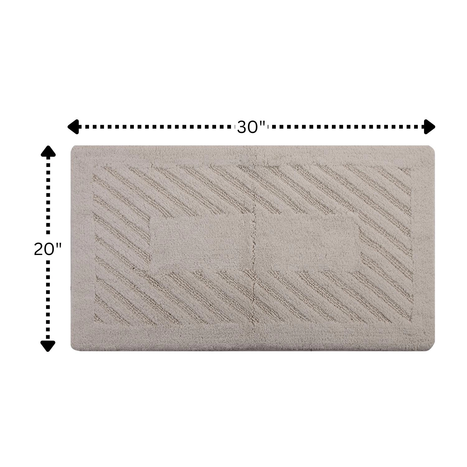 Diagonal Racetrack 100% Cotton Reversible Bath Rug By Knightsbridge