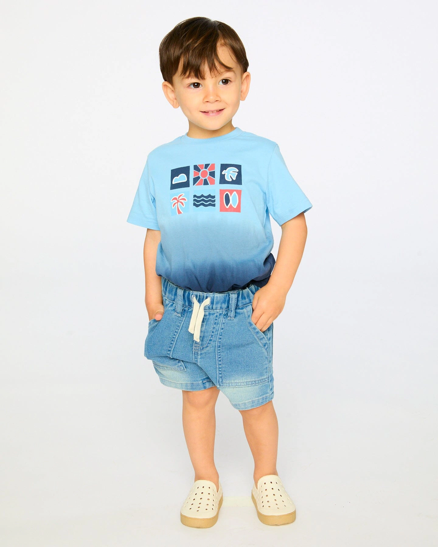 Deux par Boys Organic Cotton Short Sleeve T-Shirt Gradient