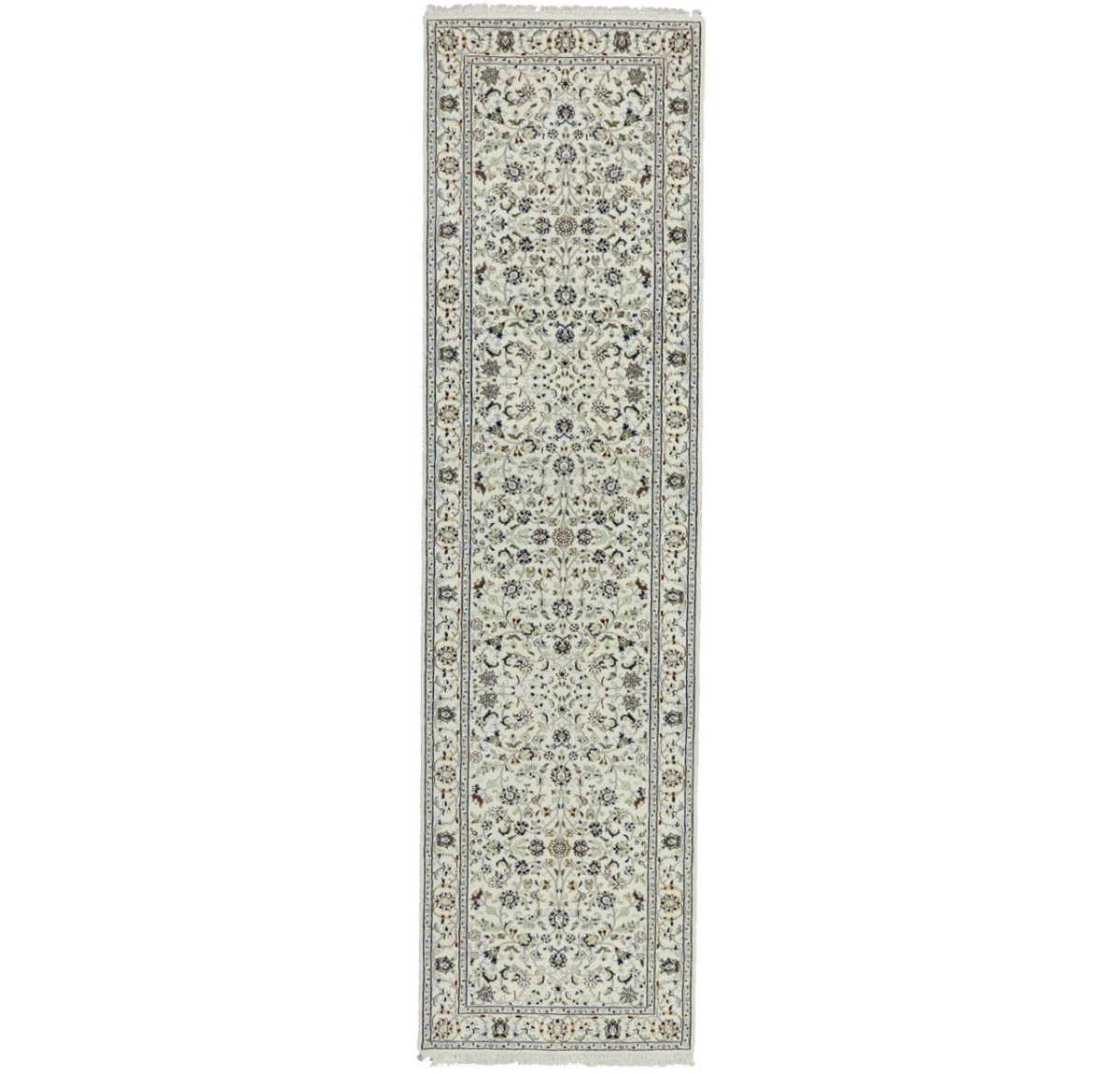 Magic Rugs 2'9 x 10'2 Cream Indo-Nain Hnad Knotted Wool Runner Rug