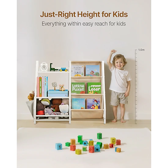 HONGGE Kids Bookshelf and Toy Storage Organizer for Kids Room