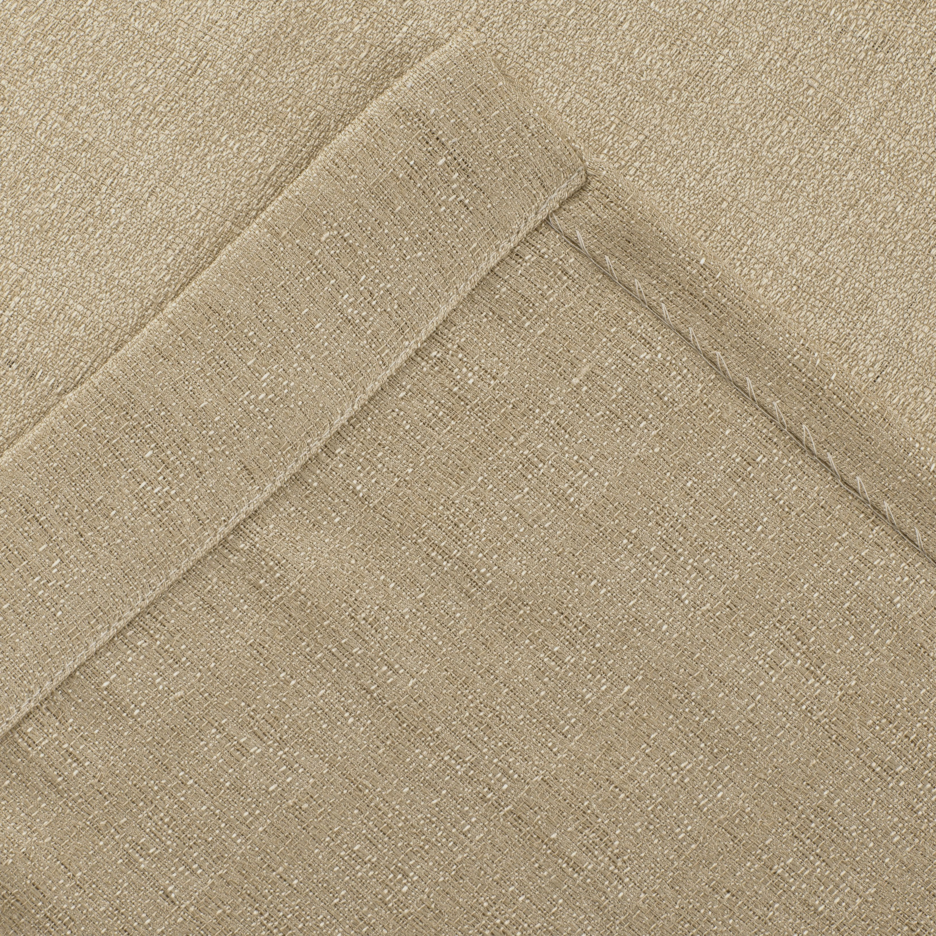 Kate Aurora 1 Piece Flax Semi Sheer Rod Pocket Beige/Linen Curtain Panel - 84 in. Long