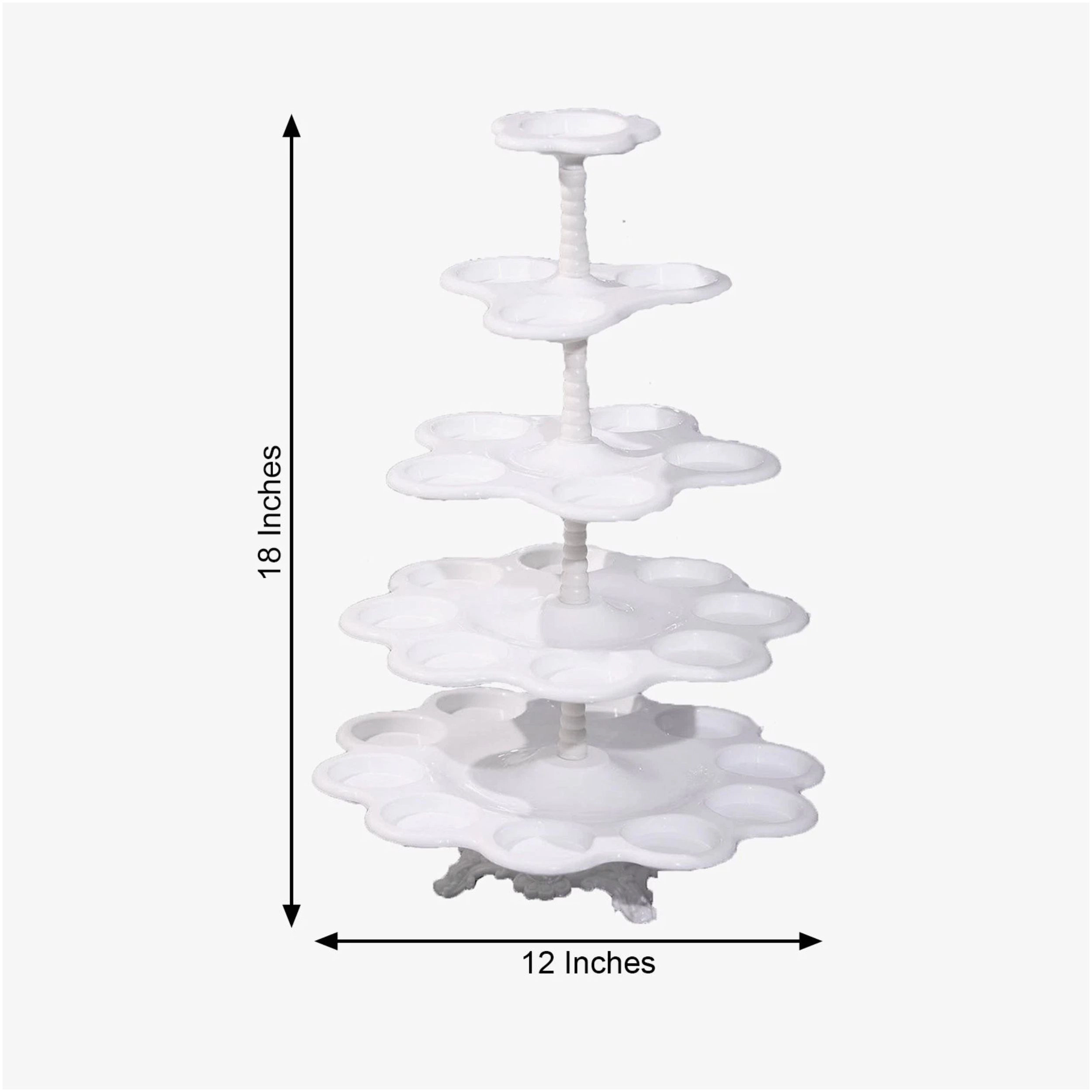 Home Collection 18-Inch 5-Tier Scalloped Cupcake Dessert Stand