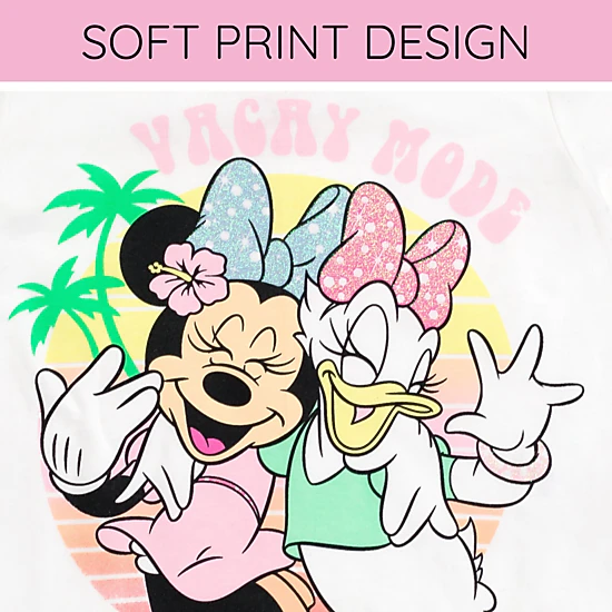 Disney Minnie Mouse Girls' 2-Piece T-Shirt and Bike Shorts Set