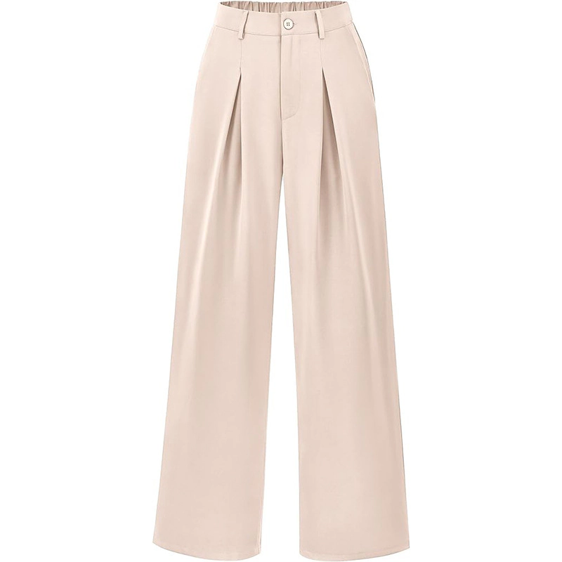 KOJOOIN Women's Fall High Waisted Palazzo Pants Wide Leg Stretchy Trousers