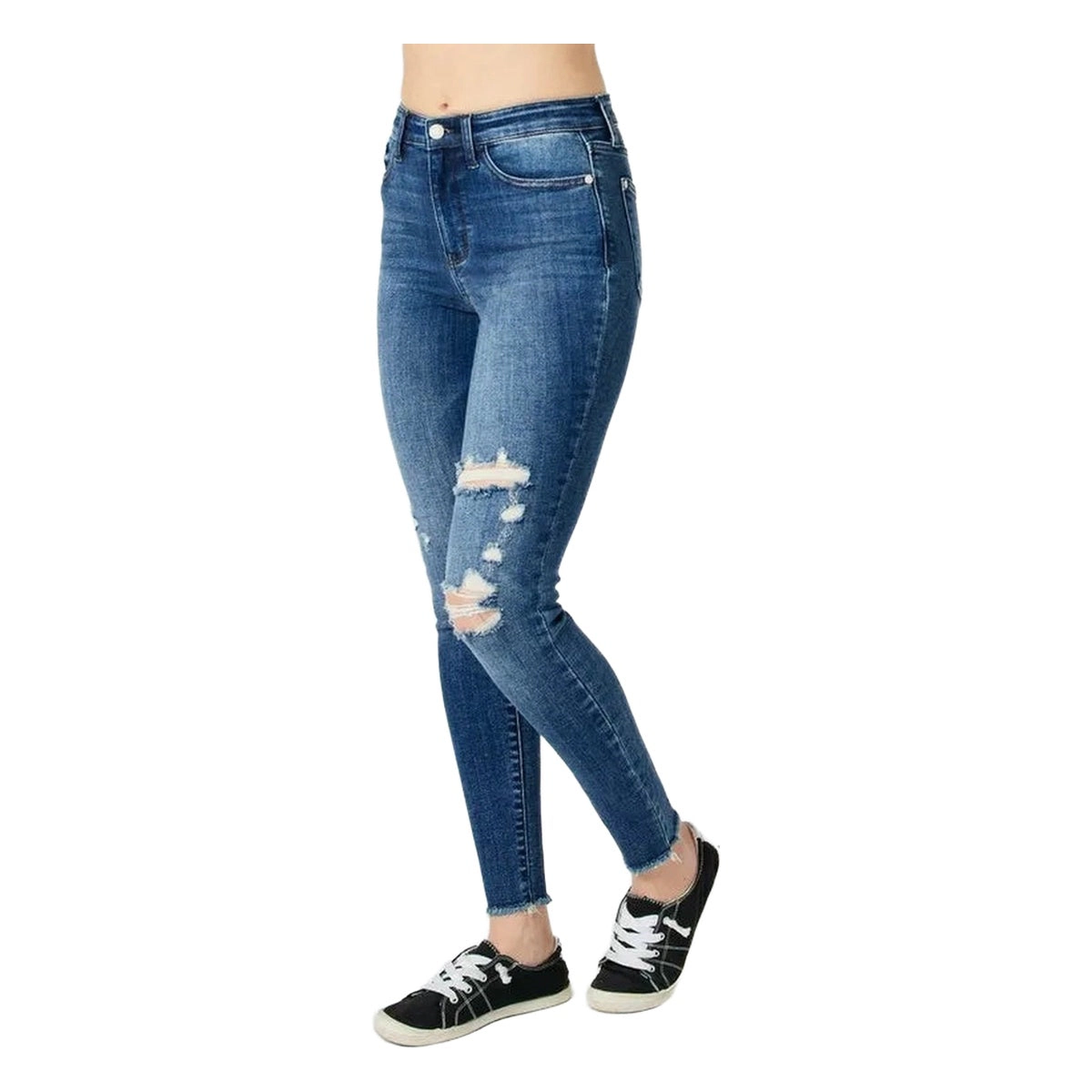 Judy Blue Full Size  High Waist Distressed Skinny Jeans