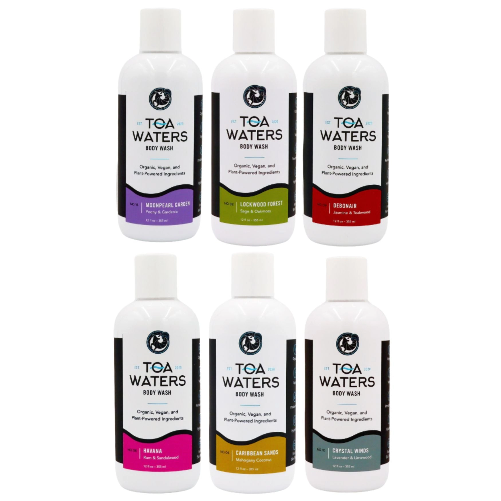TOA Waters Unisex Body Wash Collection - The Complete Collection - 5 Pack