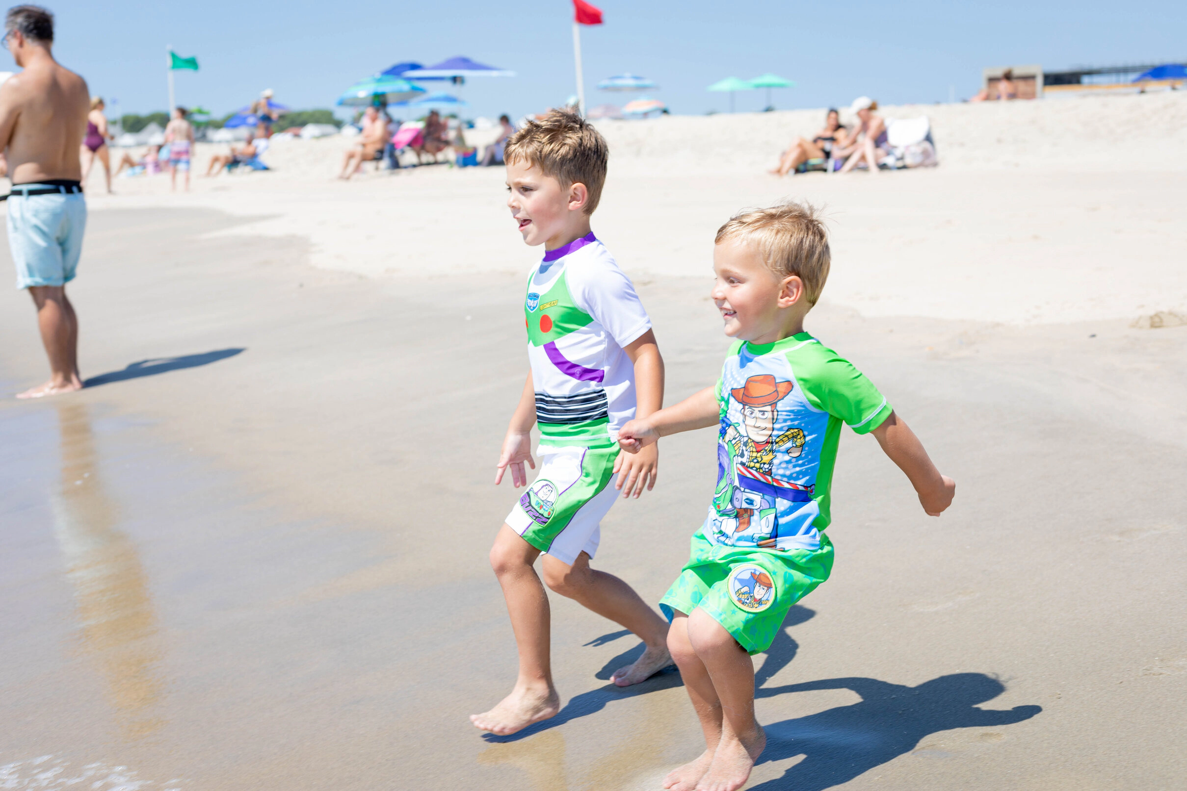 Disney Toy Story Boys' Short Sleeve Rash Guard and Swim Trunks Set