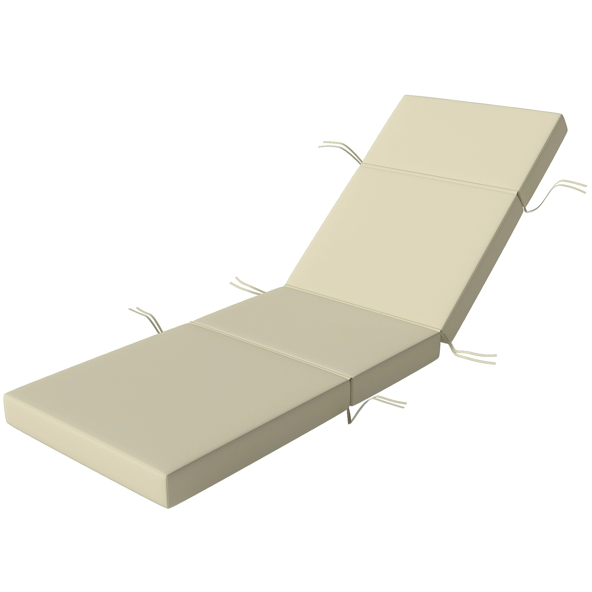 HONGGE Chaise Lounge Cushion 4" Thick Outdoor Chair Cushions with Ties for Patio