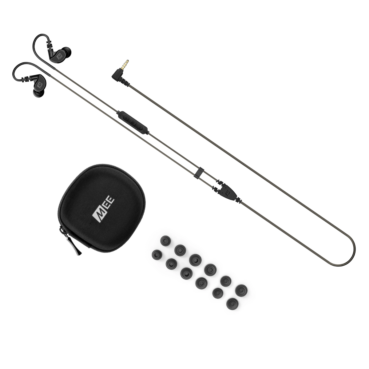 MEE audio M6 In-Ear Sports Headphones with Memory Wire and Headset (3.5mm Plug)