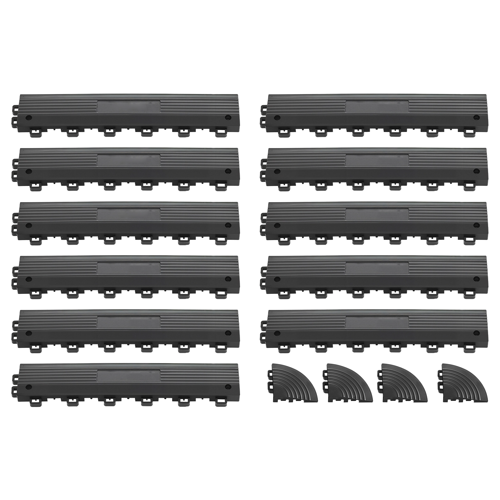 HONGGE Transition Edge Kit 11-Piece Durable Garage Floor Edging PP Easy Installation Edge Protection for Wet Area