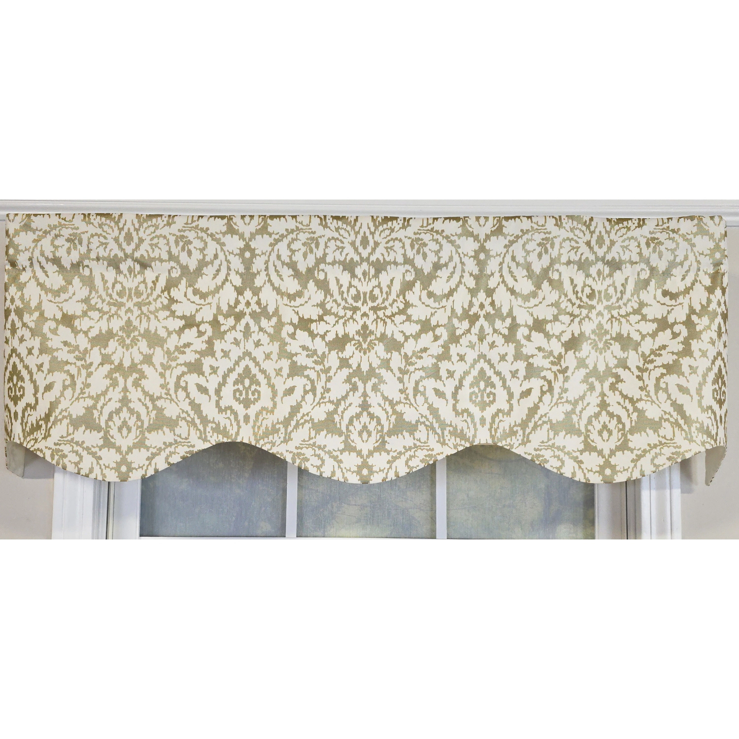 RLF Home Cambridge Provance Fully Lined Cotton Rod Pocket Window Valance 50" x 15" Silver