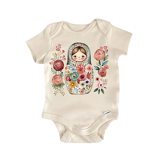 NOFO VIBES Unisex Nesting Doll Matryoshka Newborn Baby Bodysuit