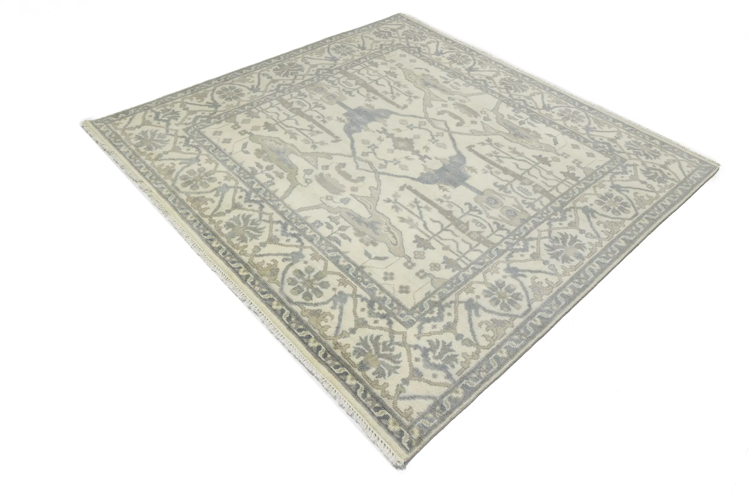 Magic Rugs 8'0 X 8'4 Oushak Hand Knotted Floral Oriental Wool Square Rug