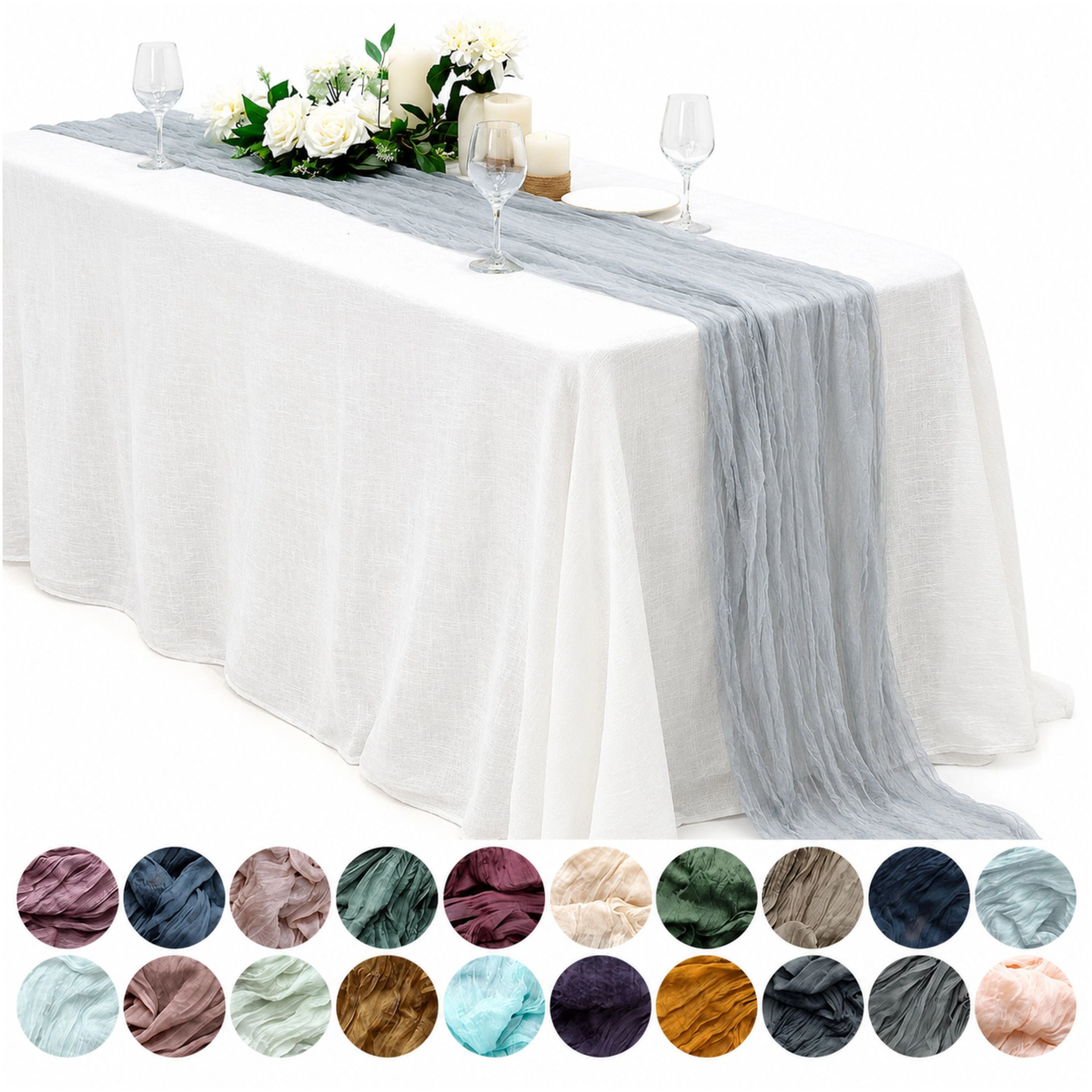 Home Collection 10-Foot Cotton Cheesecloth Table Runner