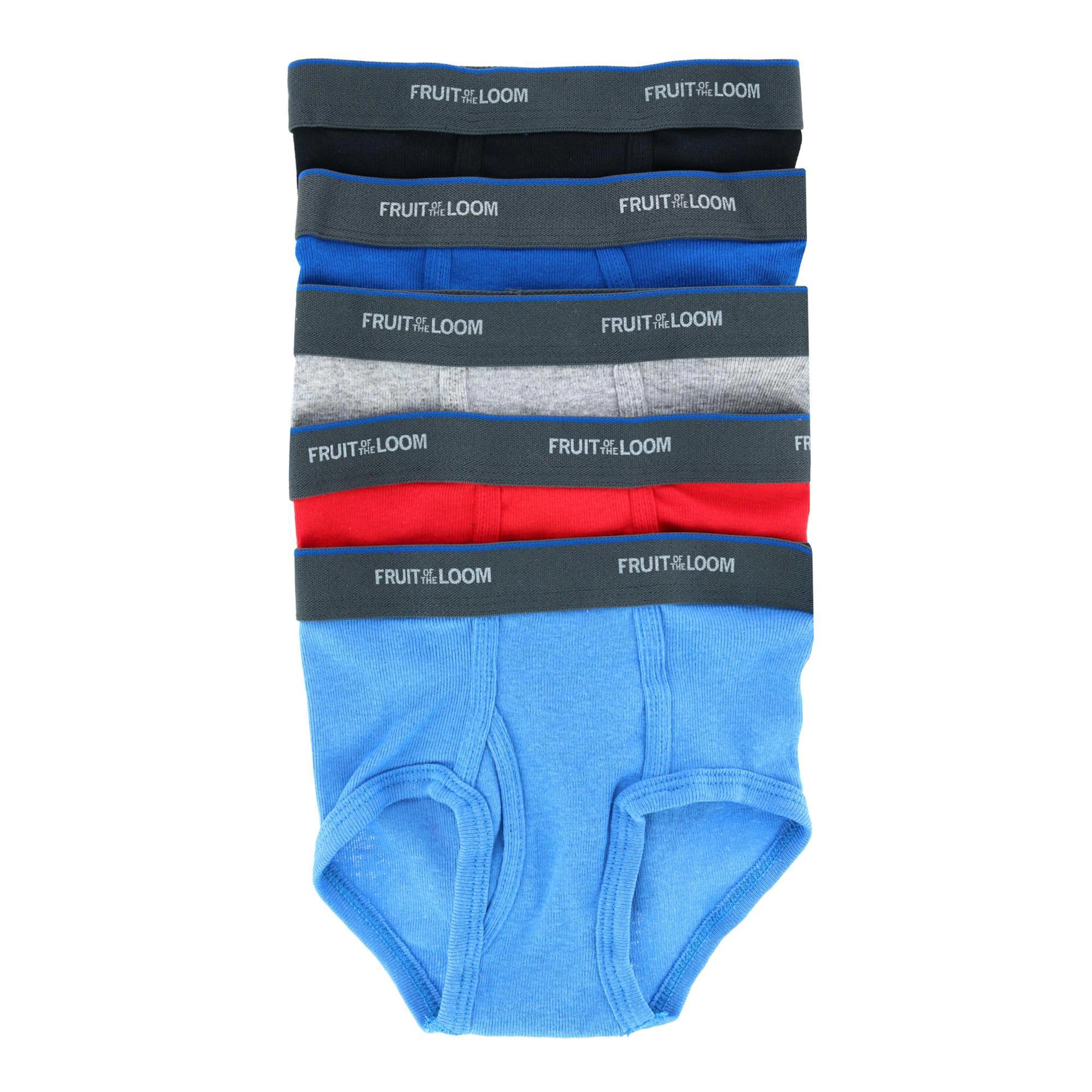 Fruit of the Loom Toddler Boy's 5-Pack Solid Brief Underwear