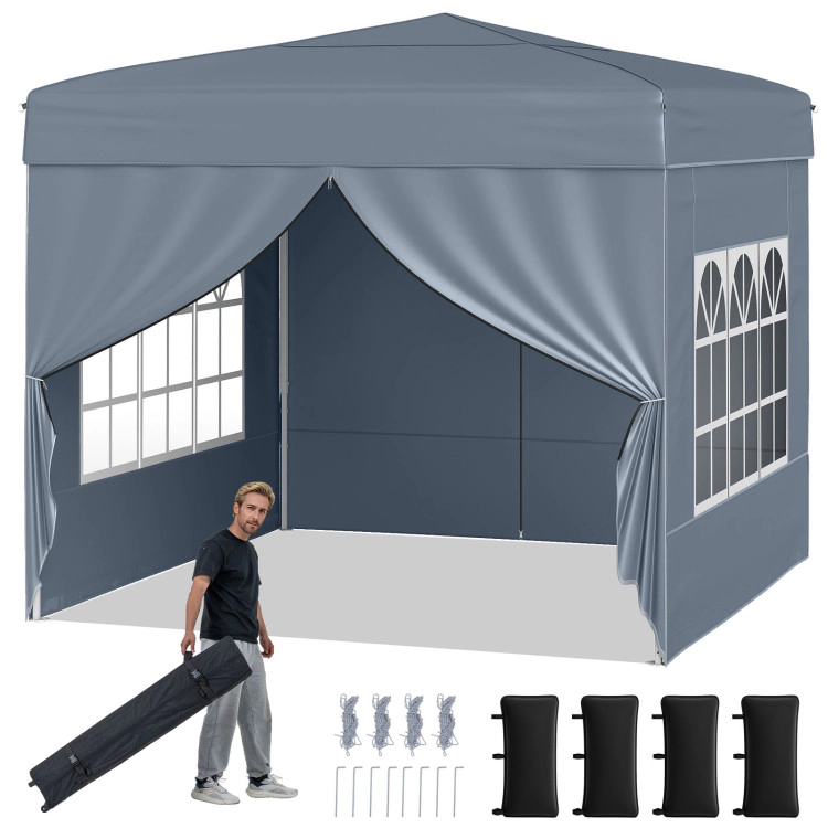 Hivvago 10 X FT Pop up Canopy Tent Outdoor Patio Commercial Sunshade Shelter with 4 Sidewalls