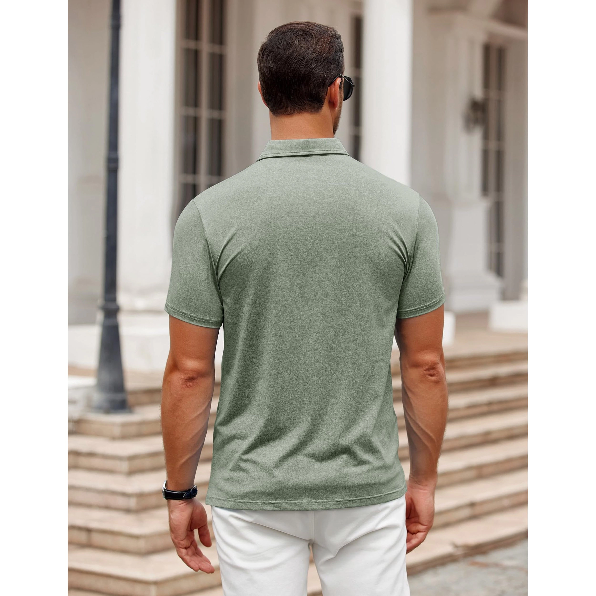 COOFANDY Men's Regular Fit Short Sleeve Collar Neck Polo Shirt