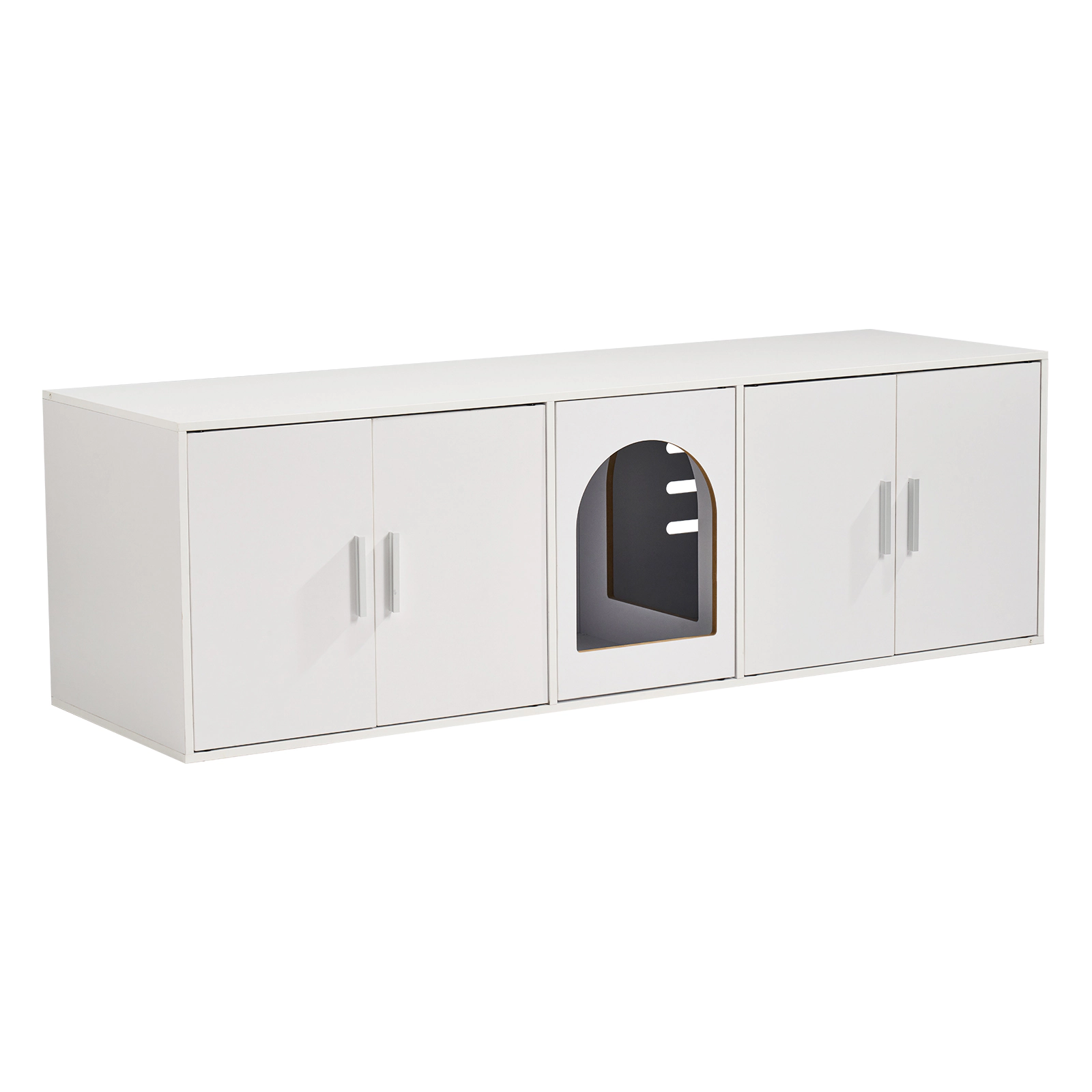 HONGGE Cat Litter Box Enclosure for 2 Cats Litter Box Furniture Hidden with Wooden Cat Box Cabinet Fit Most of Litter