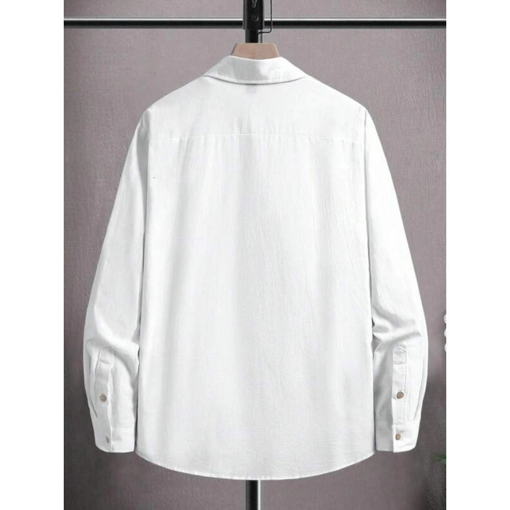 Ravishing Formax Mens White Shirt with Double Pockets