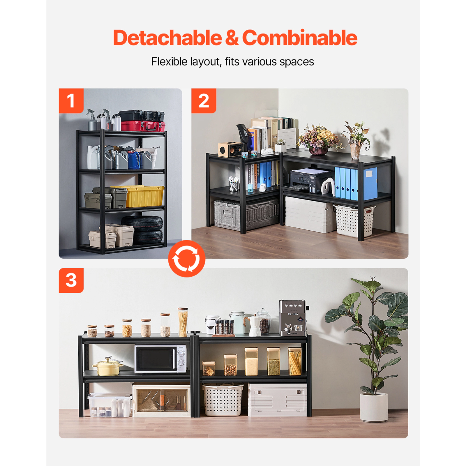 Flynama Storage Shelves 20Inches D x 40Inches W x 57Inches H 4-tier Garage Storage Shelving
