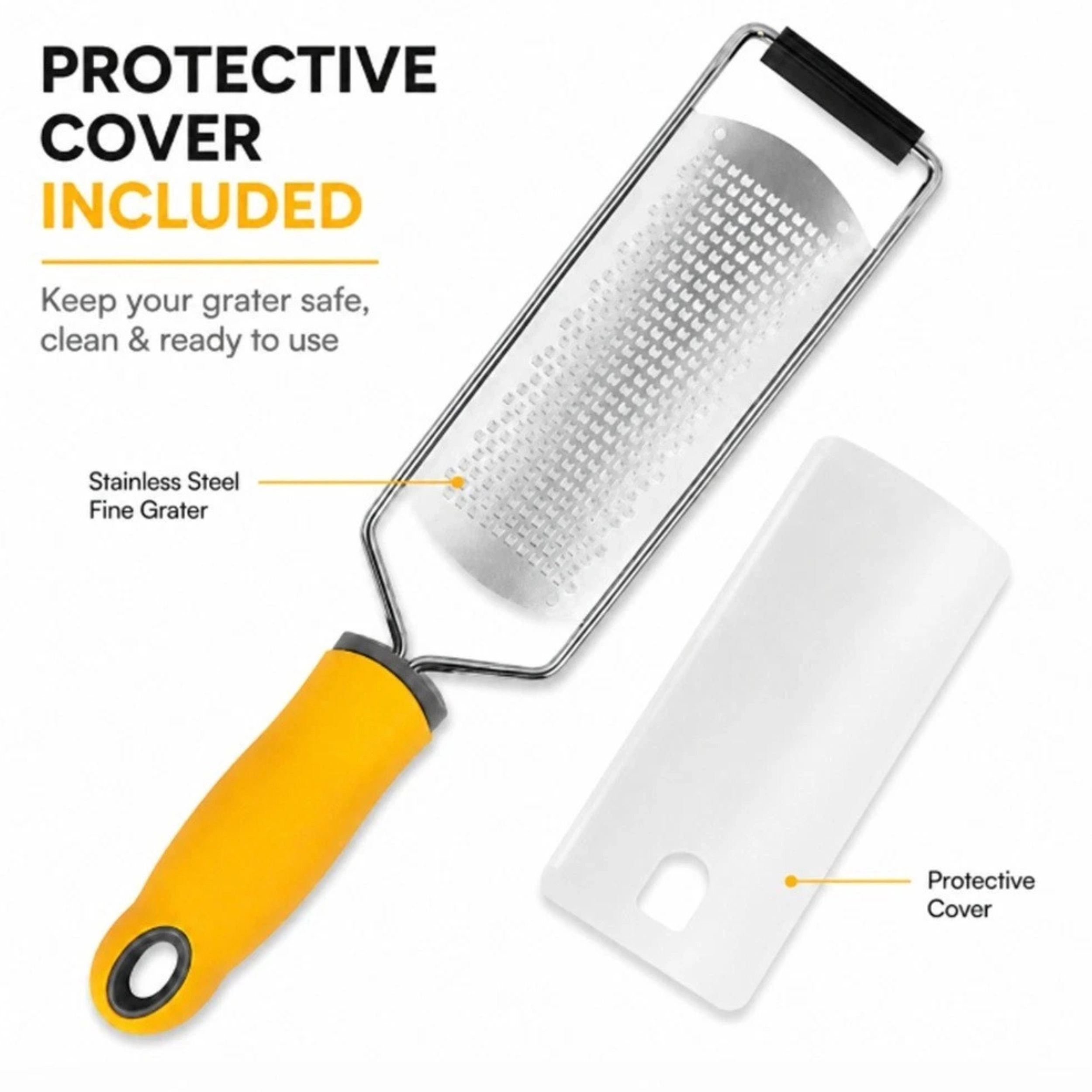 Home Collection Stainless Steel Lemon Zester Grater Fine Cheese Parmesan Citrus Shredder