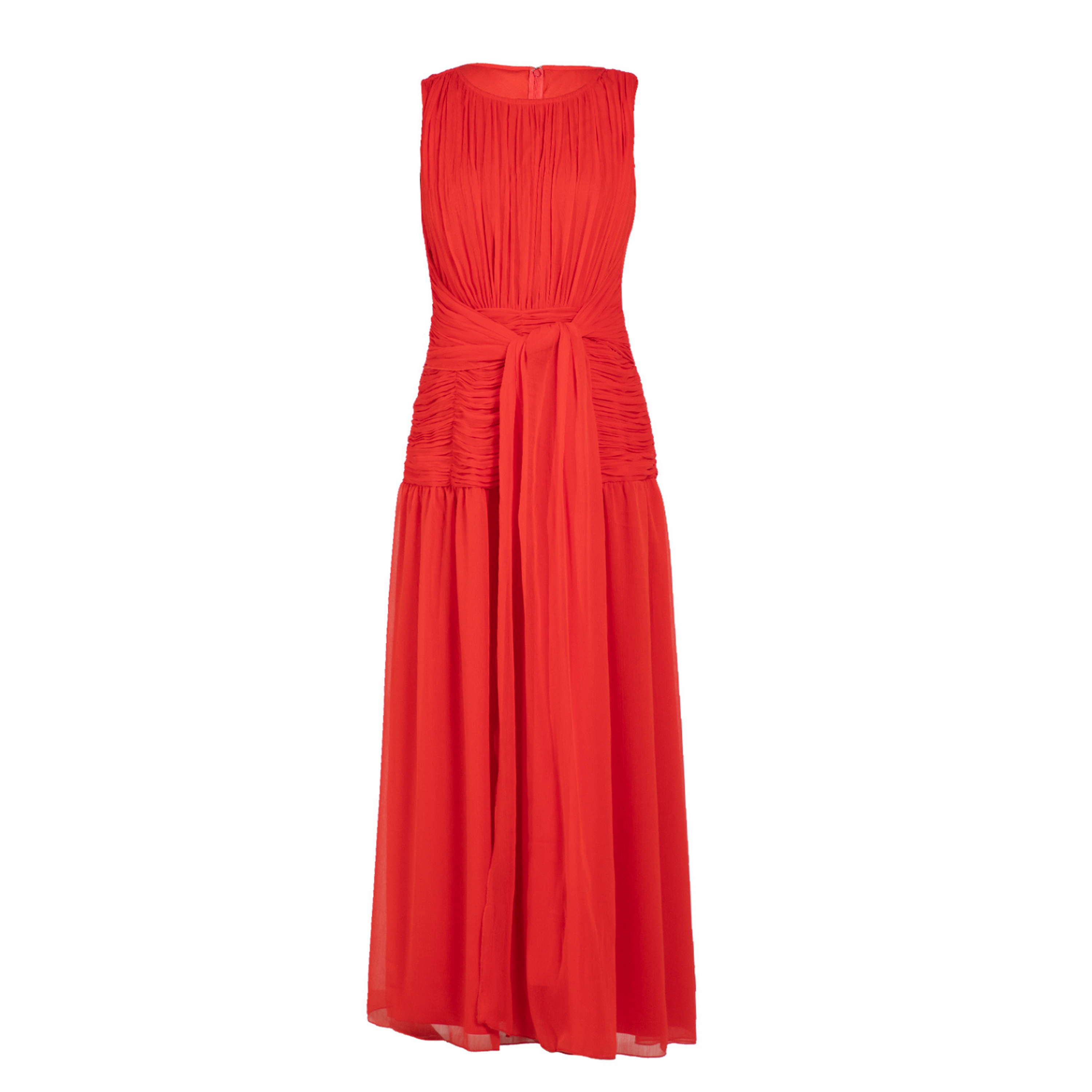 Rose & Nancy Women's Amy Red Drape Tie Waist Maxi Dress