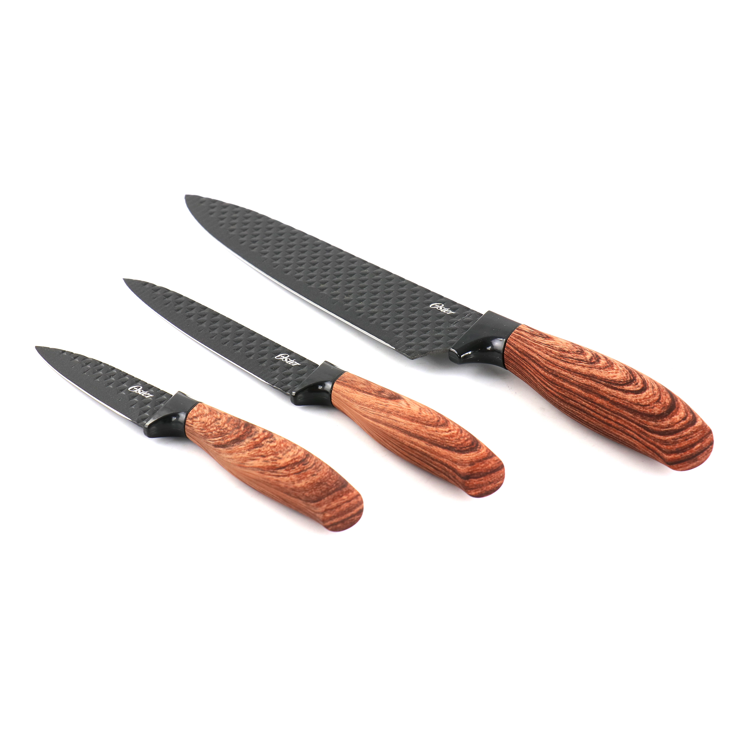 Oster Gunderson 3 Piece Black Stainless Steel Cutlery Set