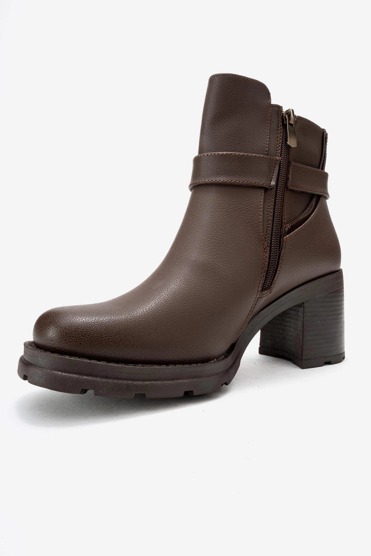 Prologue Shoes Womens Heile Buckle Block Heel Boot