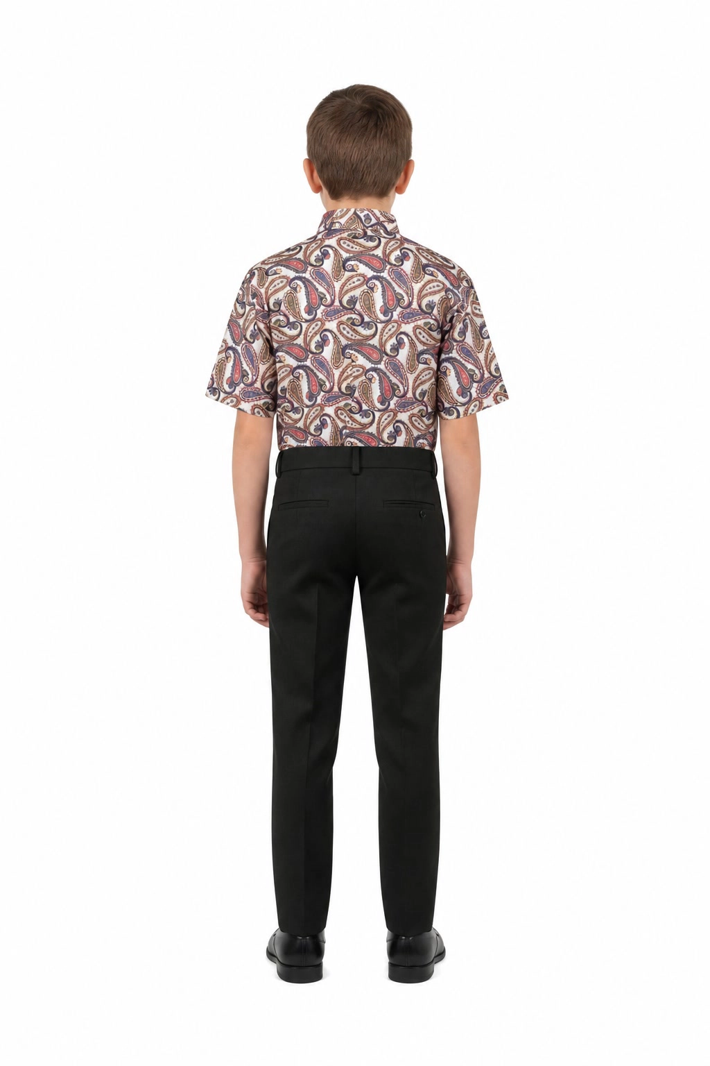 Elie Balleh Boys Slim Fit Royal Paisley Button-Down Shirt