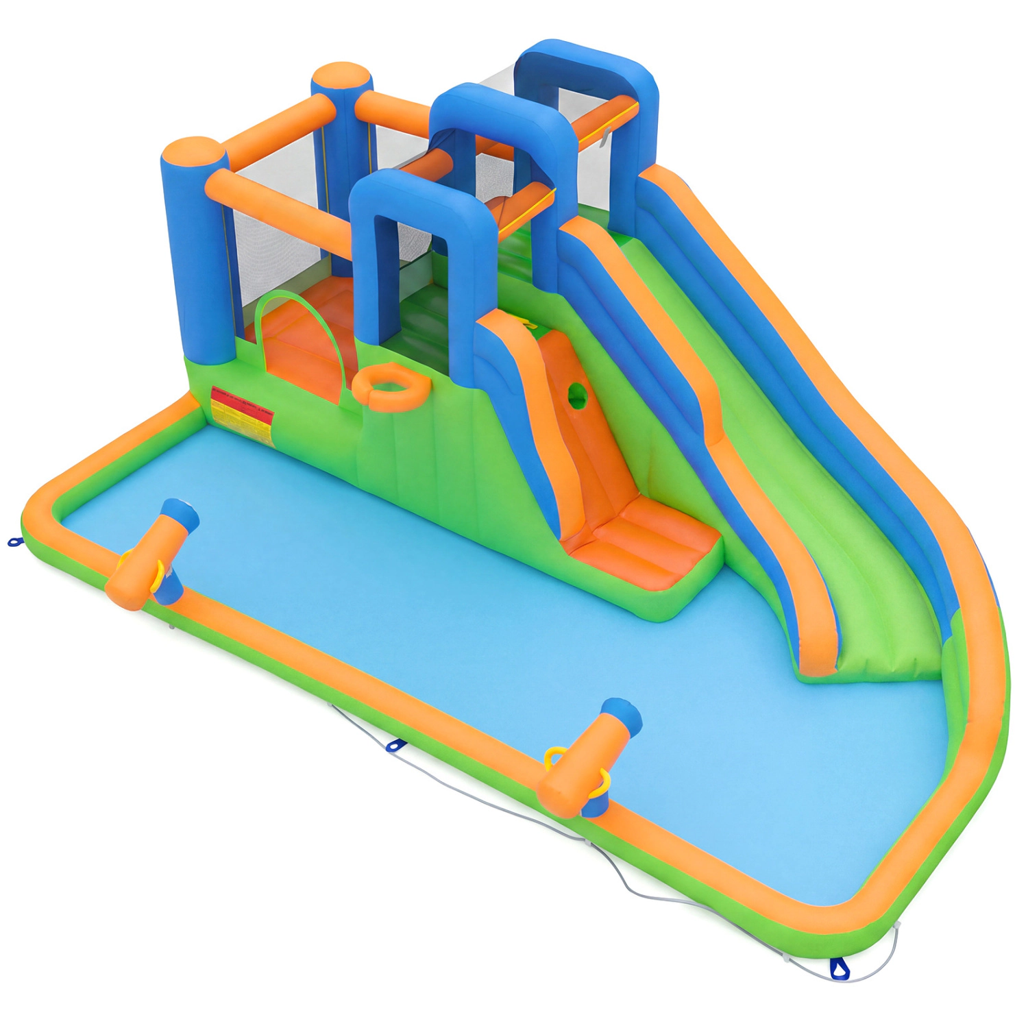 Hivvago Inflatable Water Slide with Dual Climbing Walls and Blower Excluded