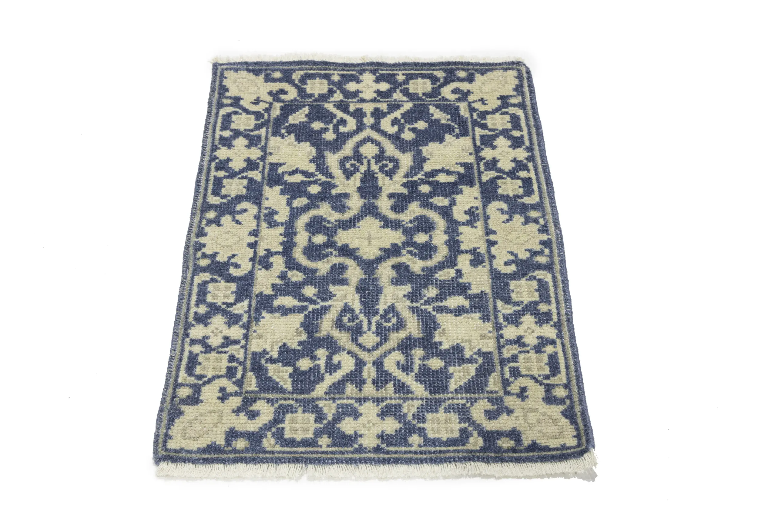 Magic Rugs Muted Slate Blue Floral 2X3 Transitional Oriental Rug