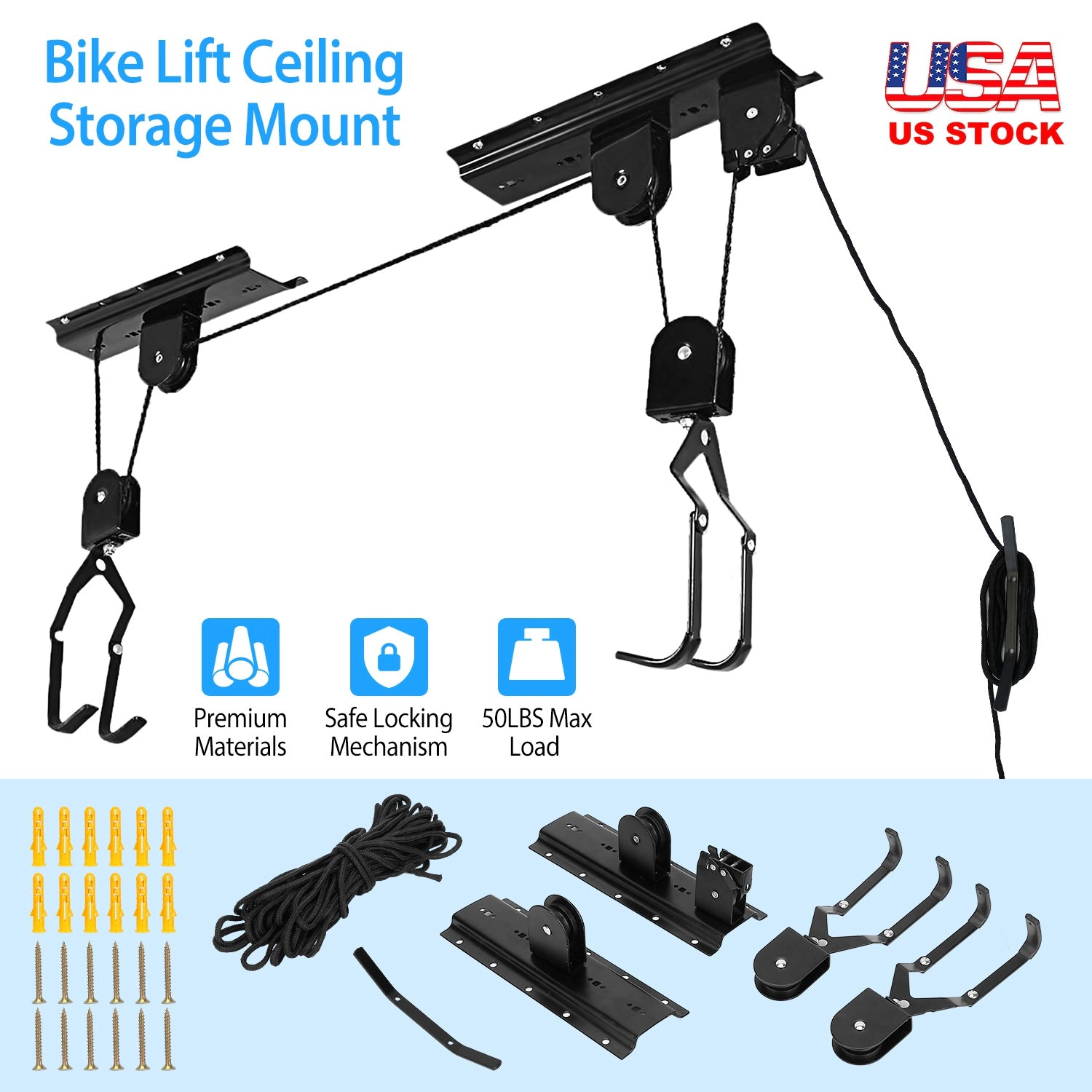 IMounTEK Unisex Heavy Duty Bike Lift Ceiling Mount