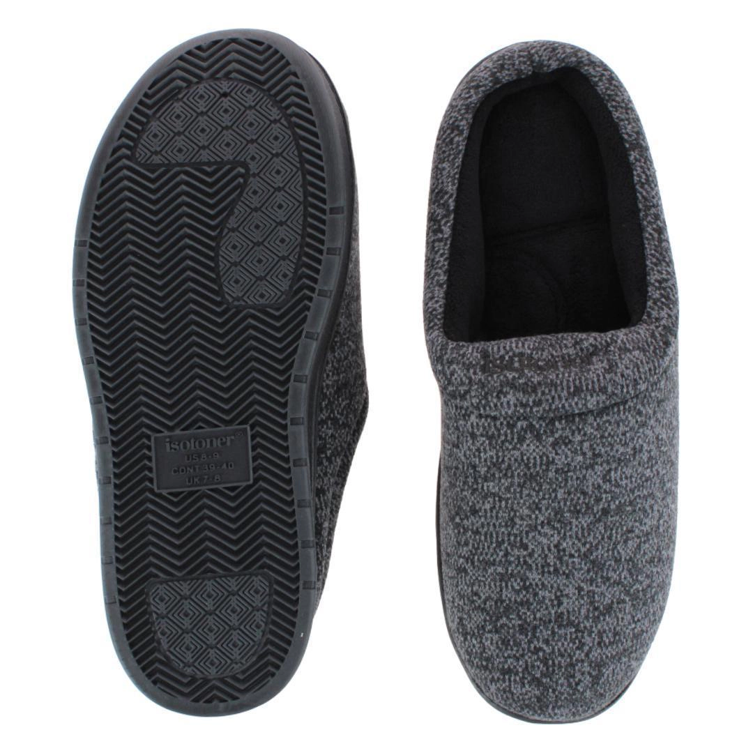 Isotoner Men's Heathered Knit Brady Hoodback Slipper