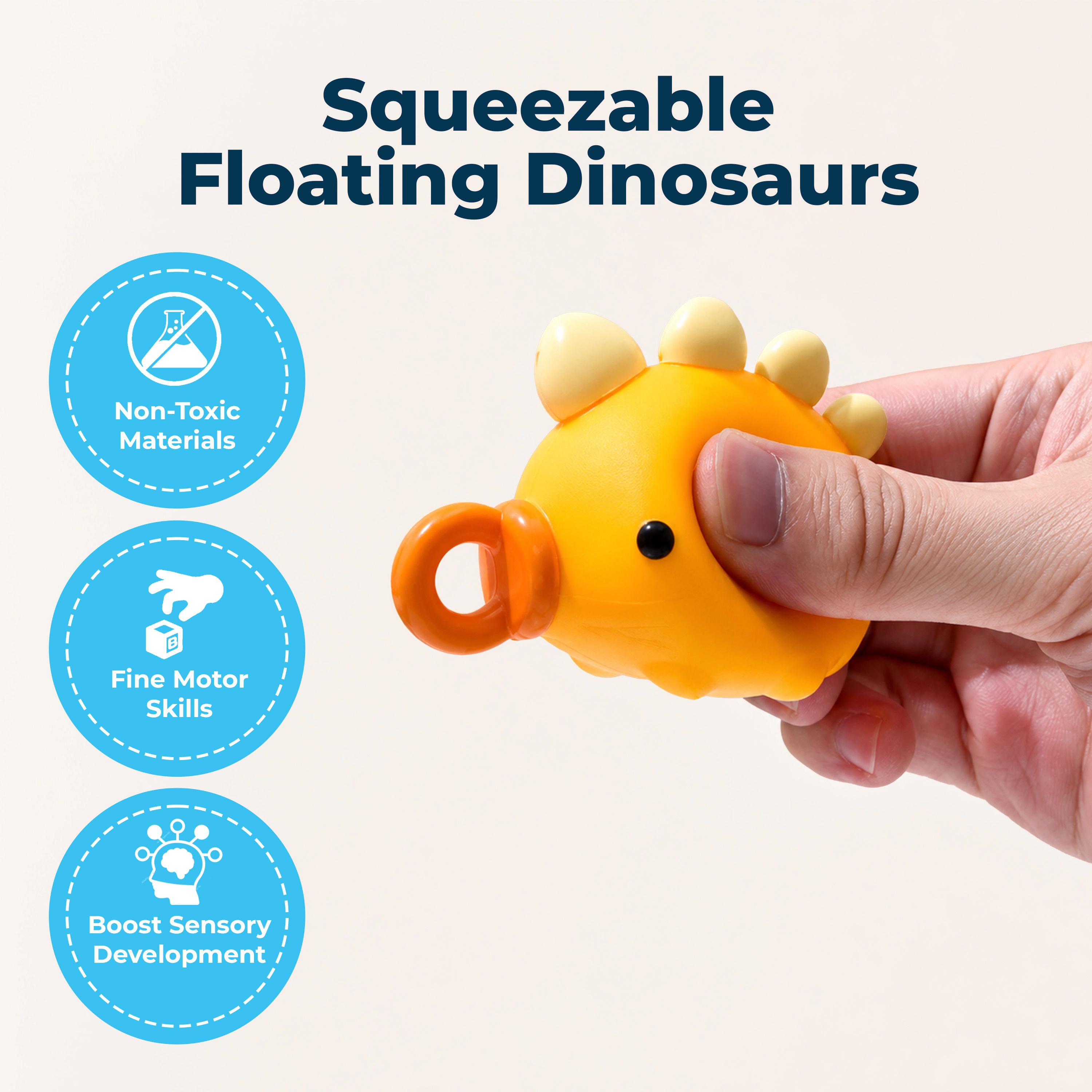 Sperric Fun Dinosaur Fishing Game for Kids 5Pk Magnetic Floating Bath & Pool Toy Set w/ Wind-Up Rods Engaging Water Play