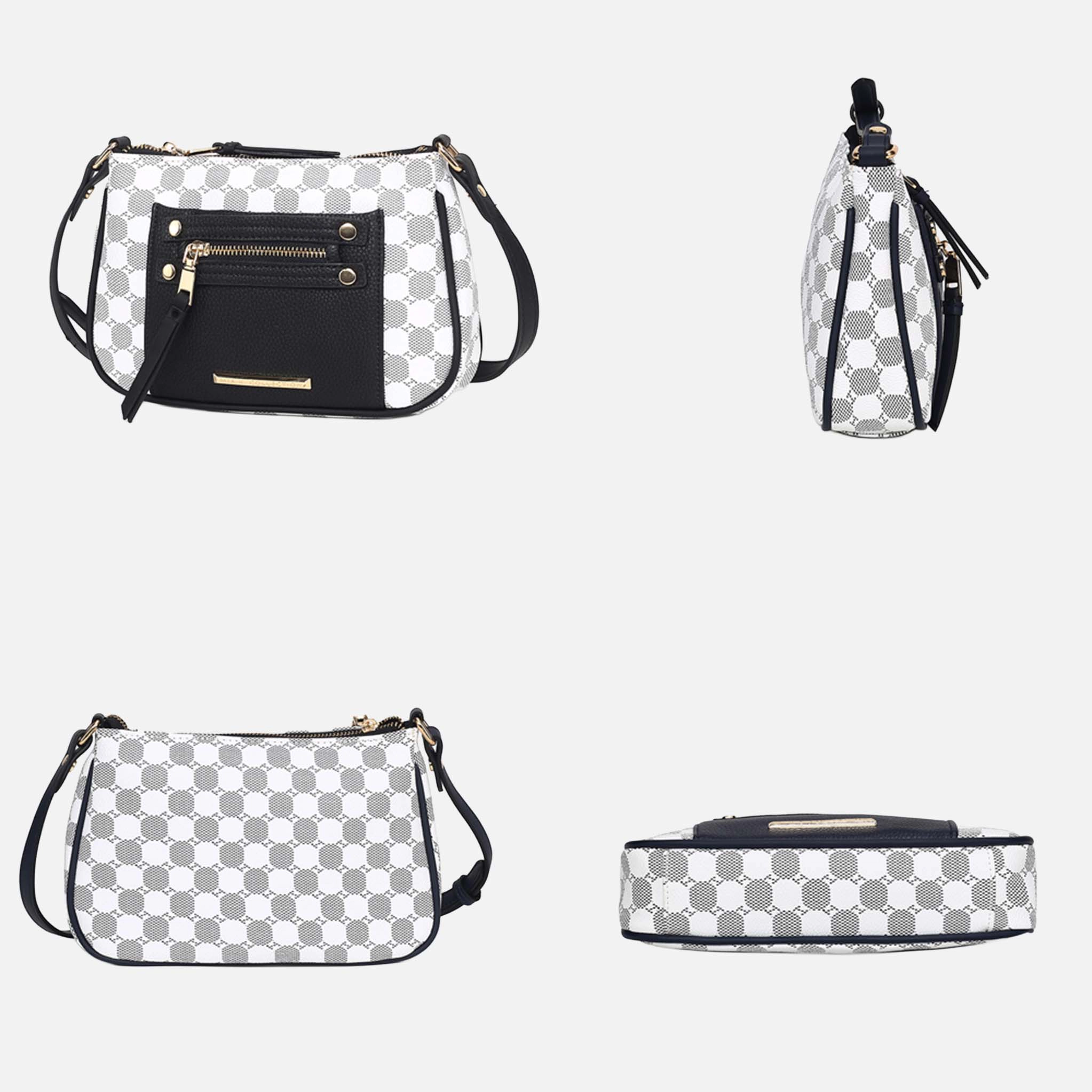Mia K Collection Essie Circular Print Vegan Leather Crossbody Bag