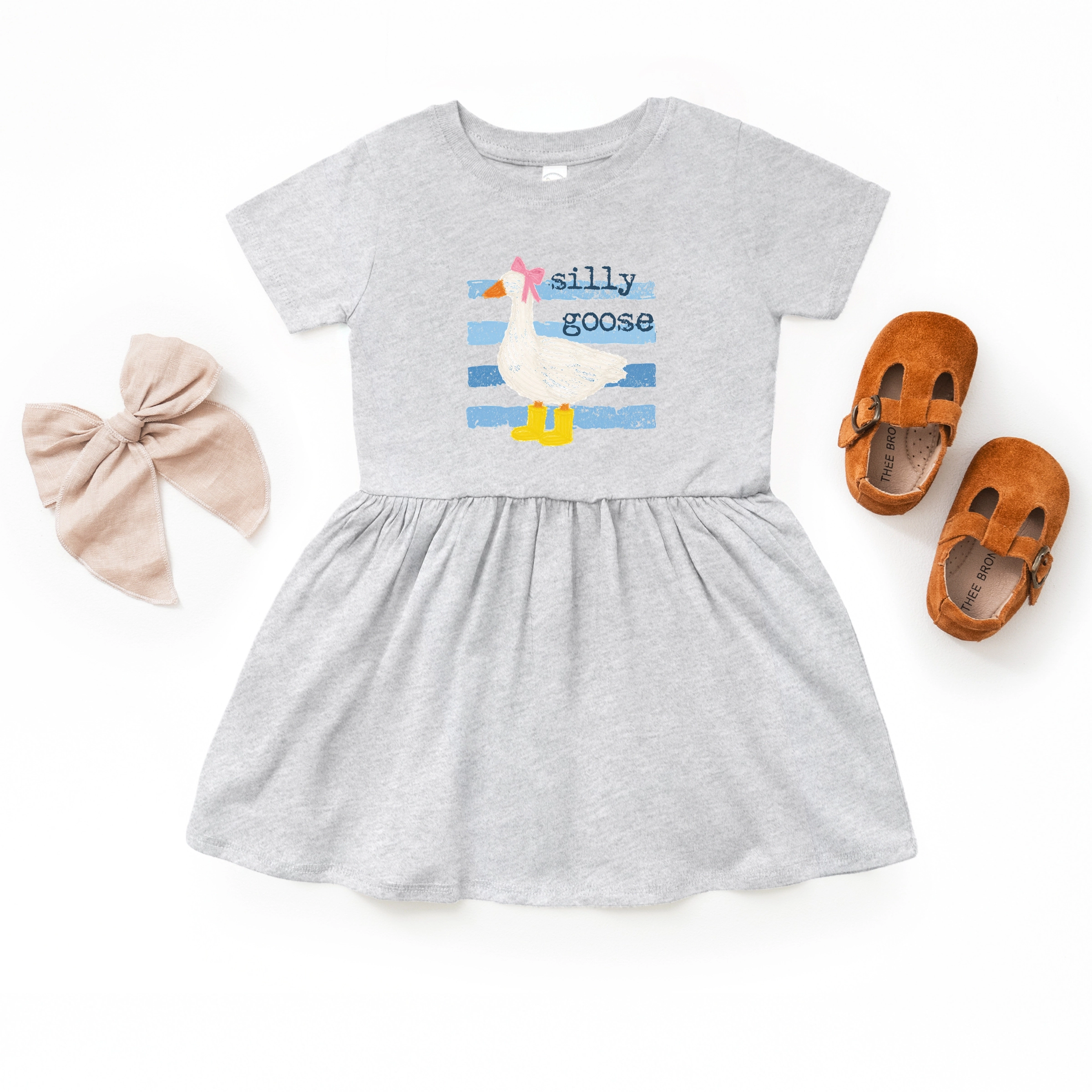 The Juniper Shop - Infant Girl's Dress Silly Goose Blue Stripes