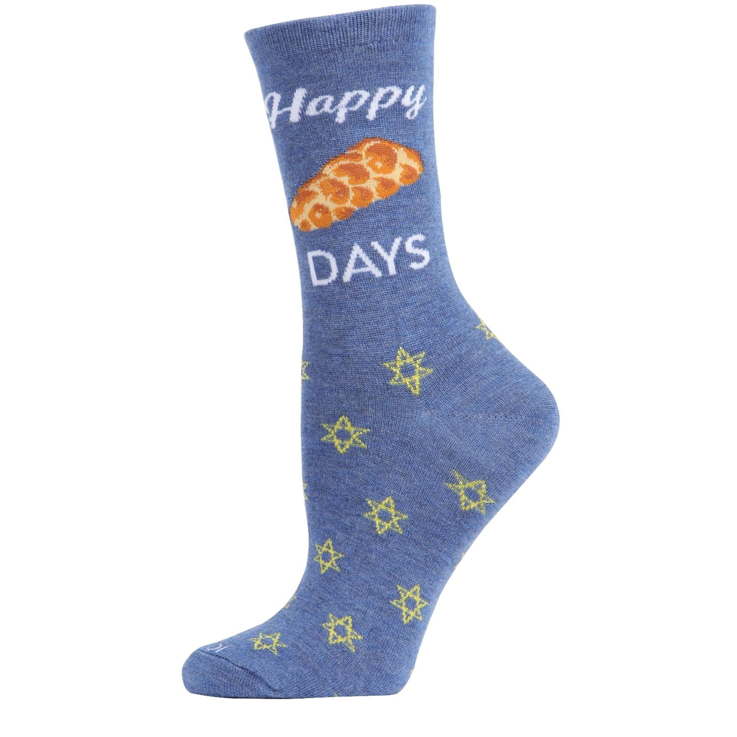 MeMoi Women's Happy Challah Days Holiday Crew Socks