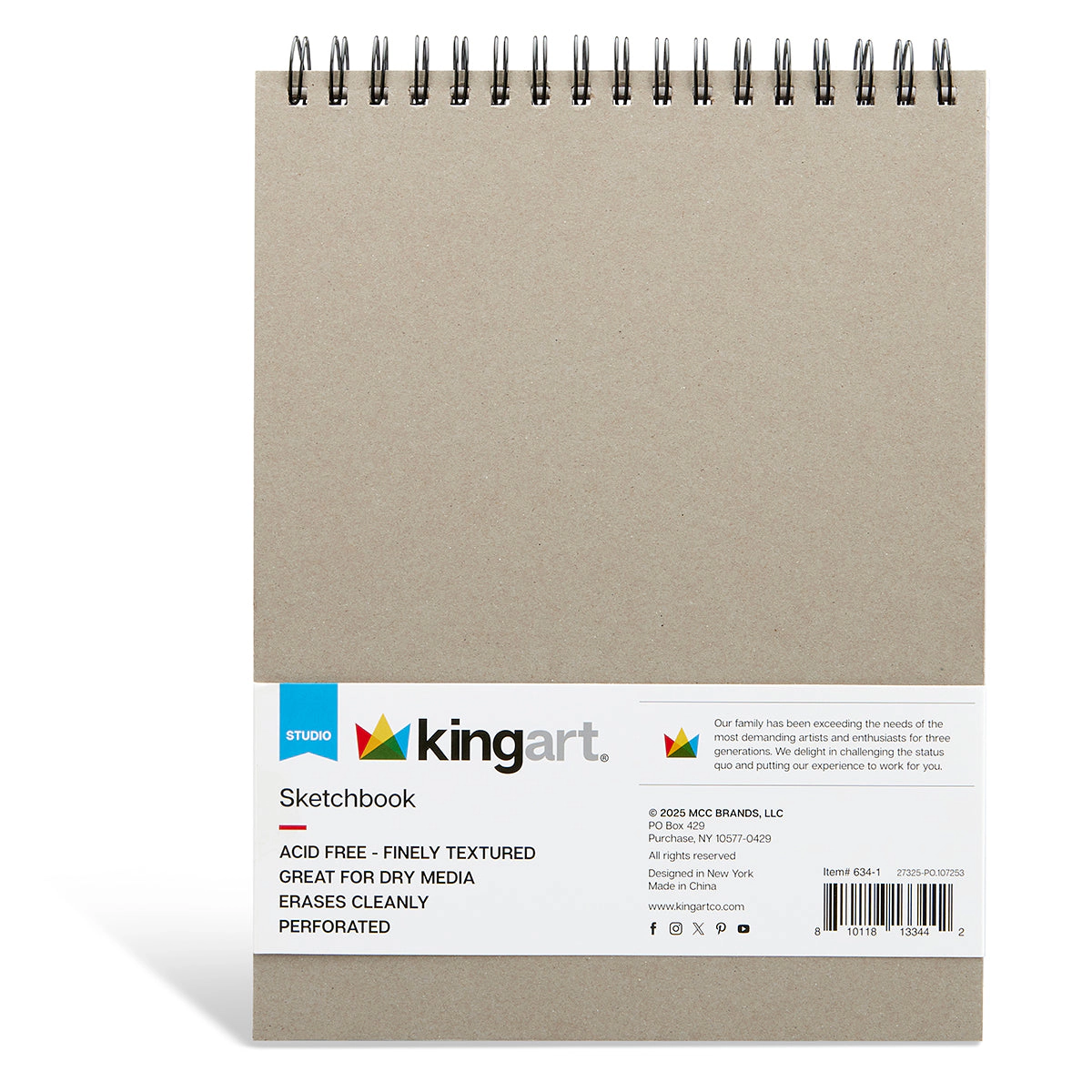KINGART Sketchbook Pad - Top Spiral - 9" x 12" - 100 Sheets