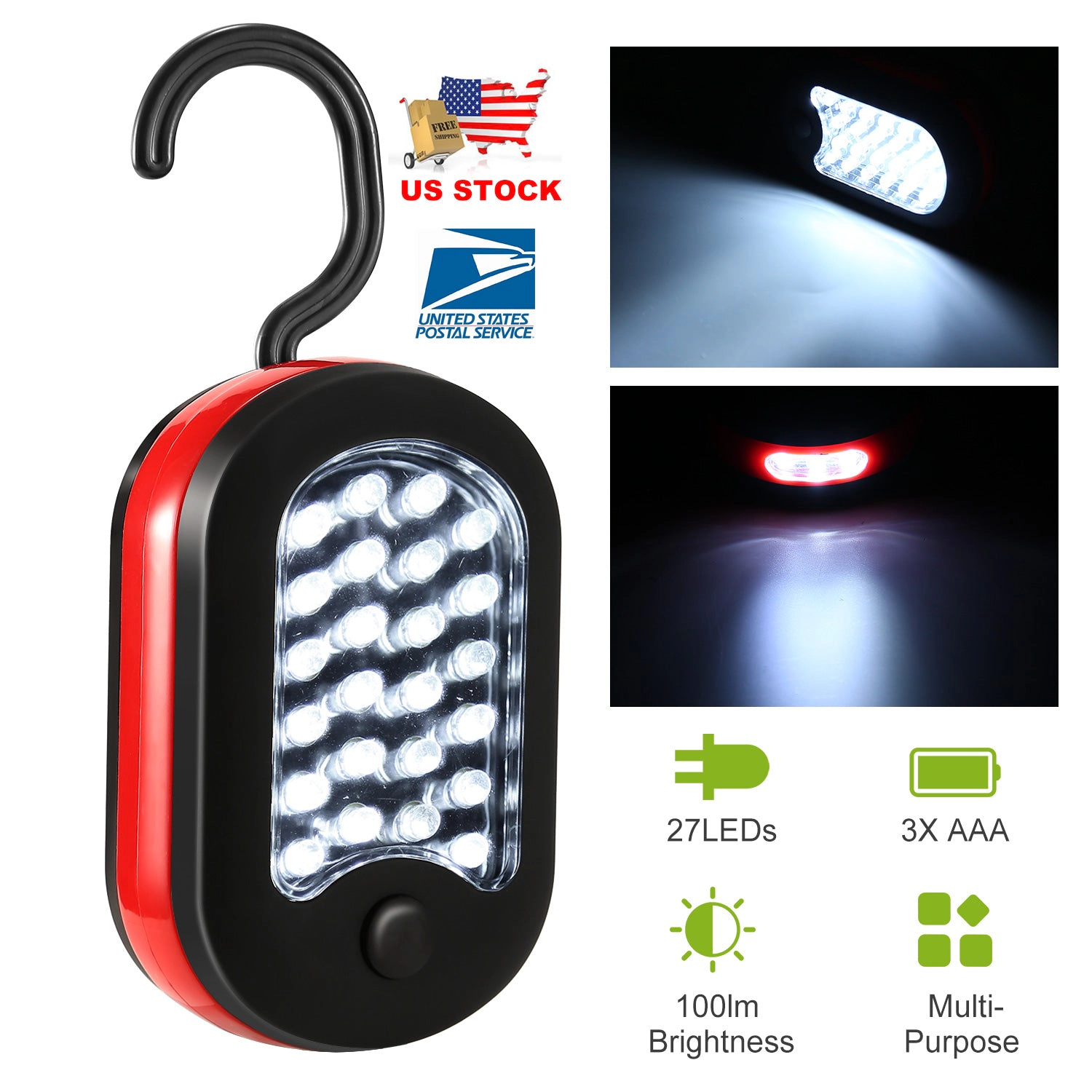 GBruno 27-LED Magnetic Work Light With Hook