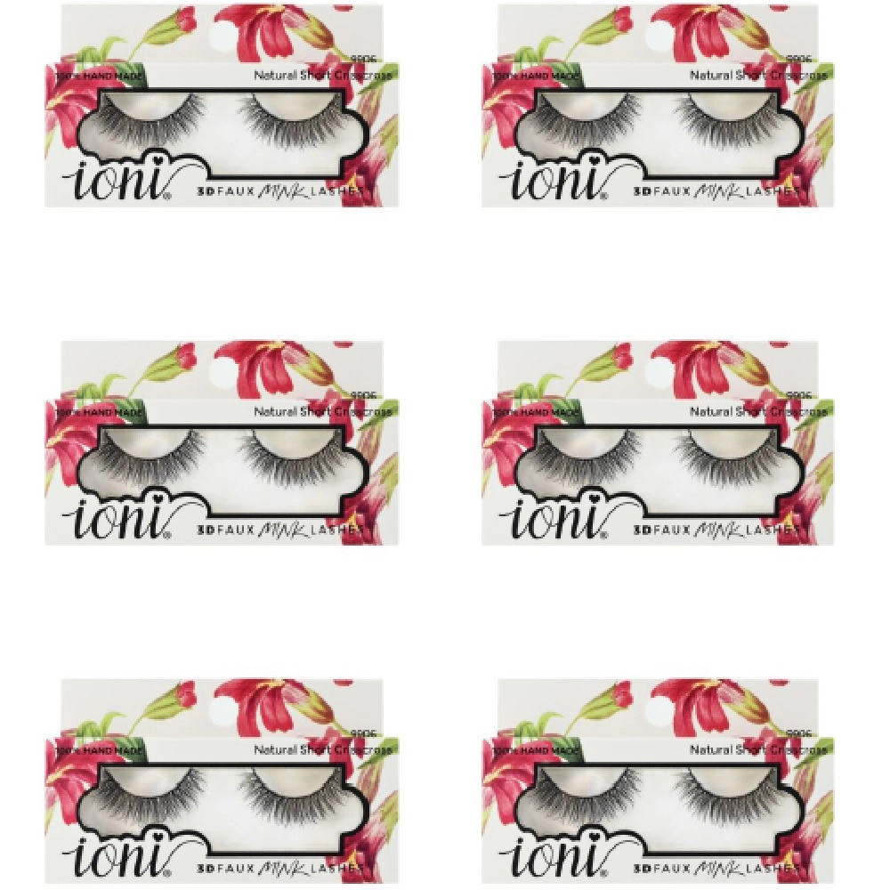 IONI Premium Edition 3D Faux Mink Lash Feathery Crisscross Long - Pack of 6