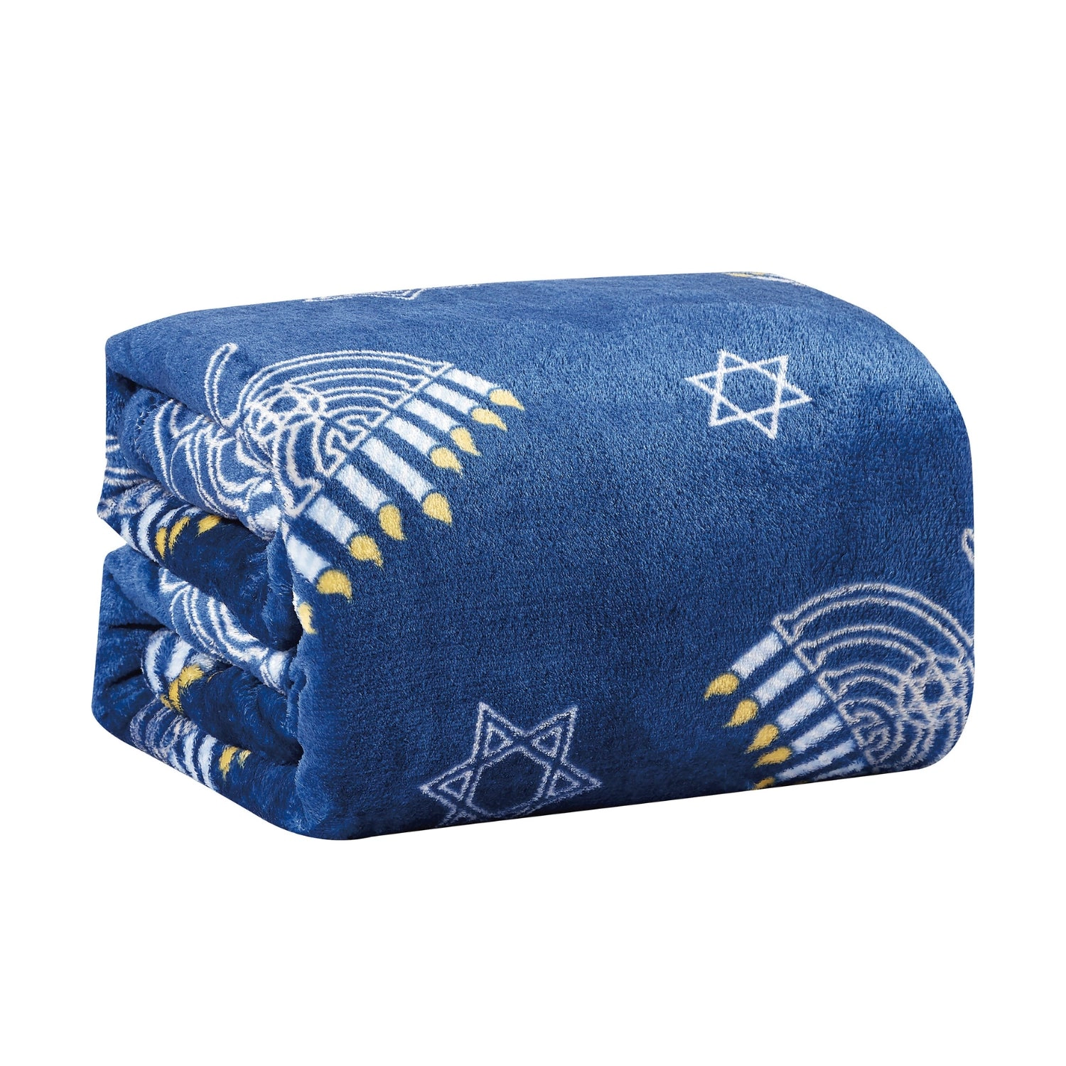 Hannukah Micro Plush Decorative Throw Blanket 50" x 60" Blue by Plazatex