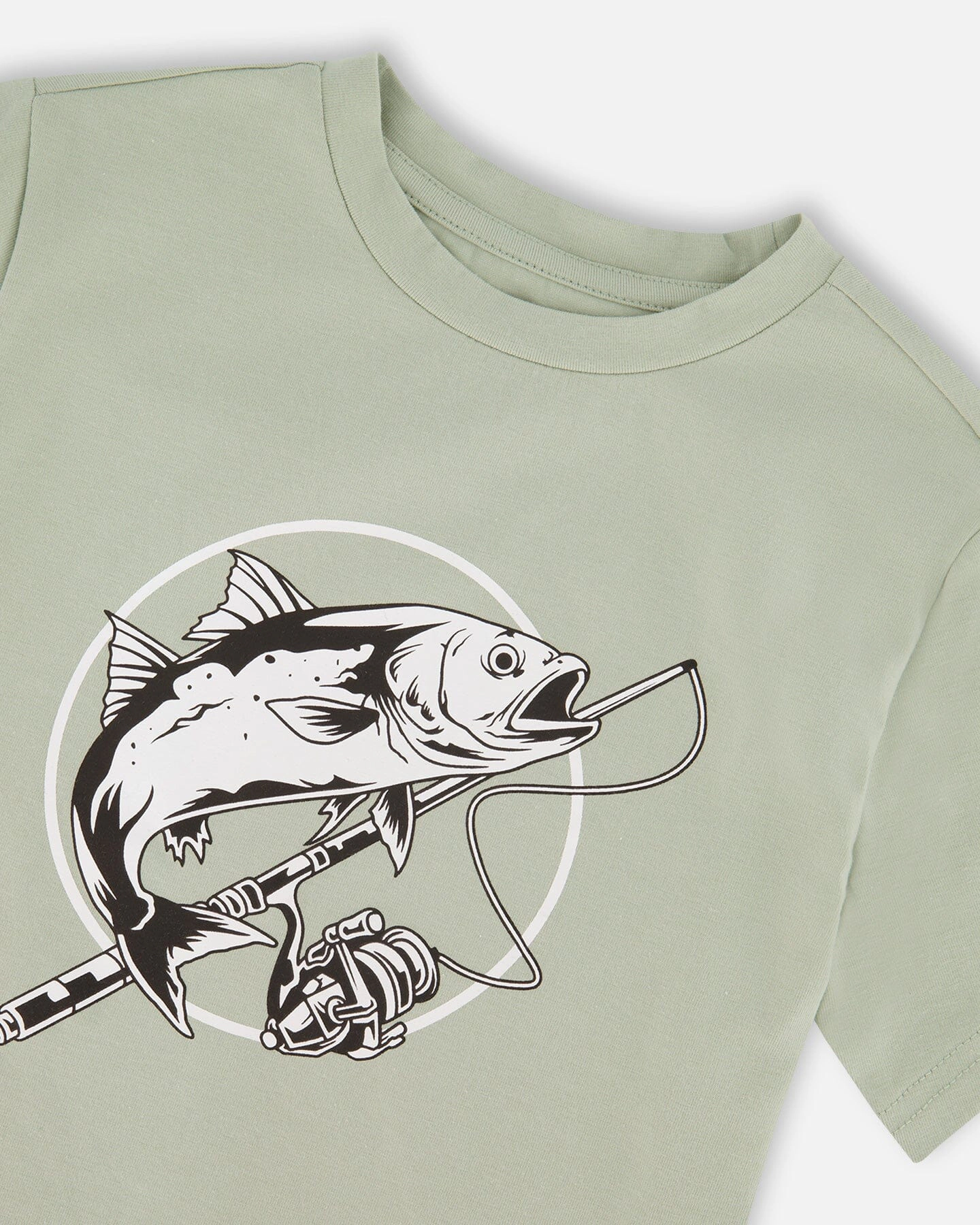 Deux par Deux Boys Organic Cotton Jersey Fishing Graphic Print T-Shirt
