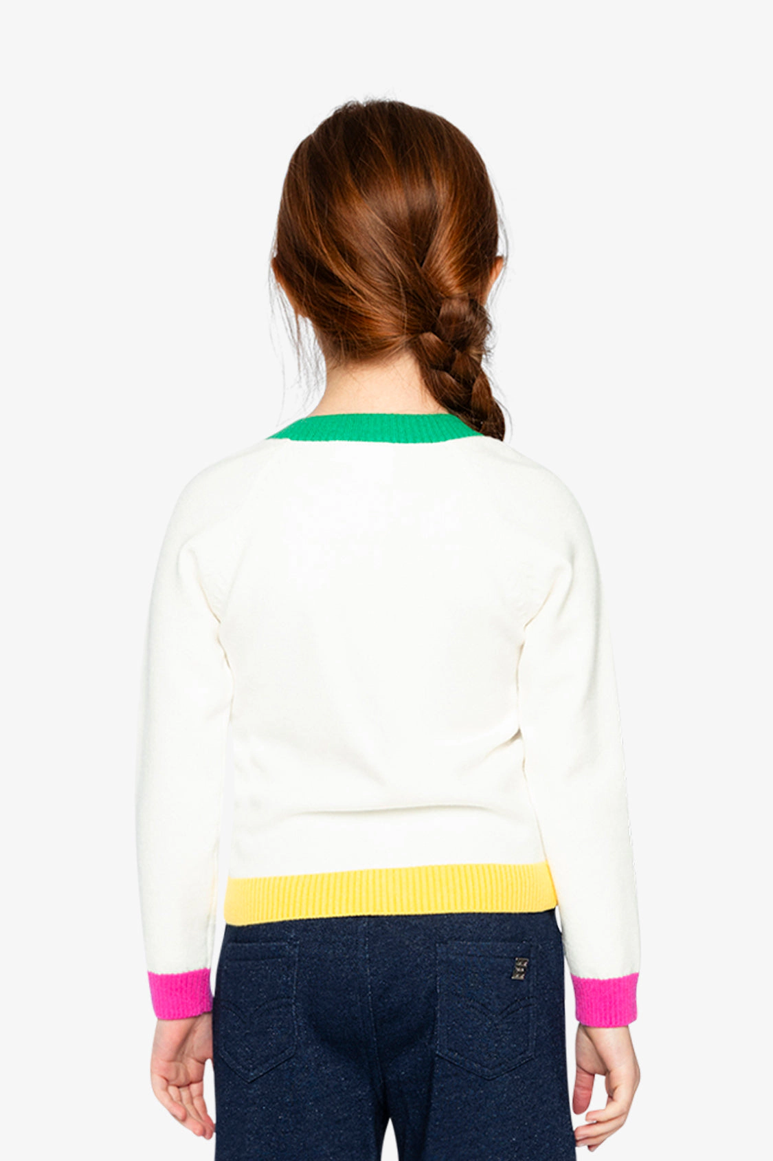 Deux par Girls Floral Pointelle Knitted Cardigan
