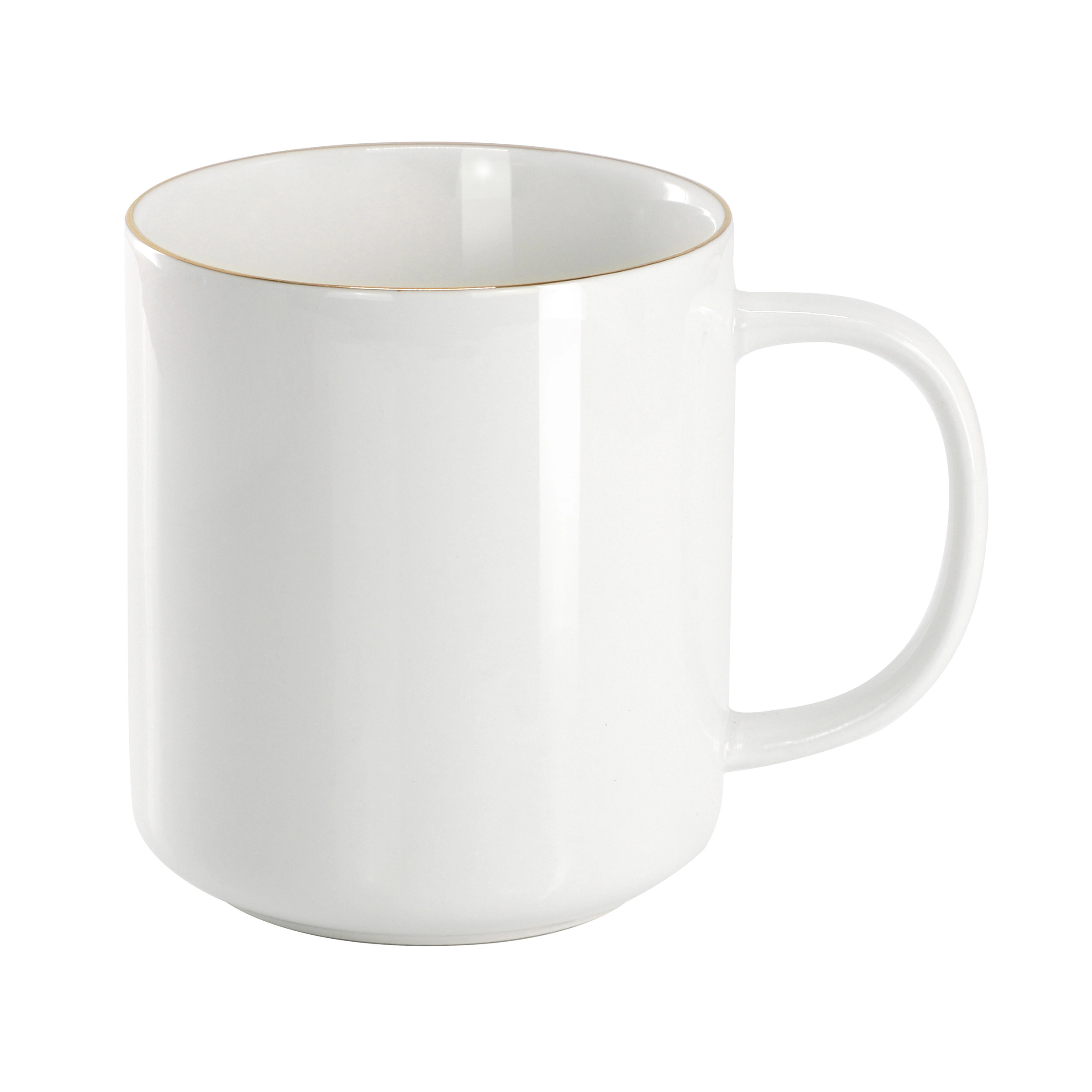 Martha Stewart Fine Ceramic 4 Piece 14 Ounce Round Mug Set in White